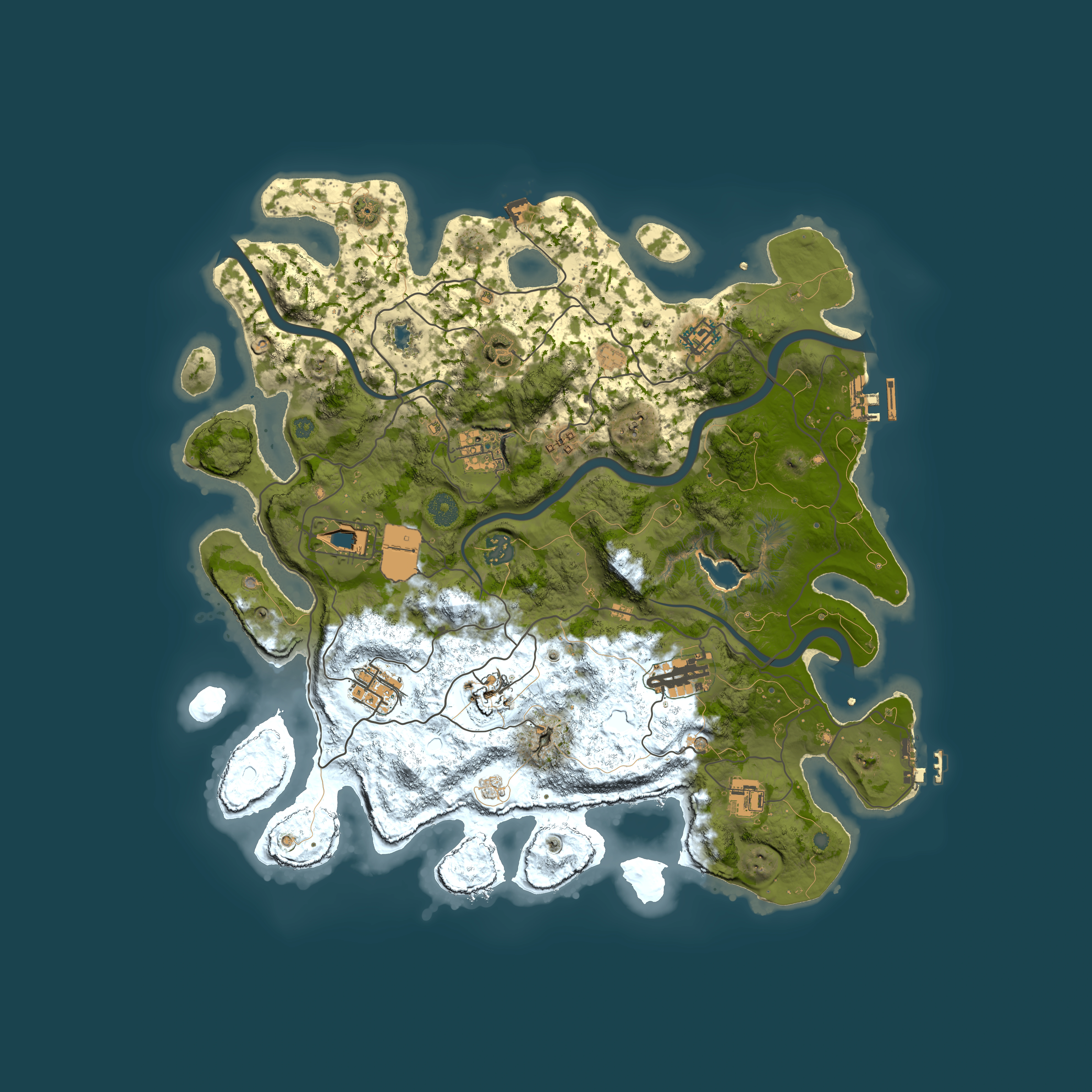 Full top-down render of Rust map seed 1791194348, 4000x4000m