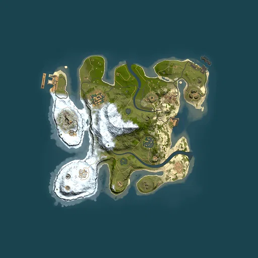 Rust map seed 1876032091, 2500x2500m top-down preview