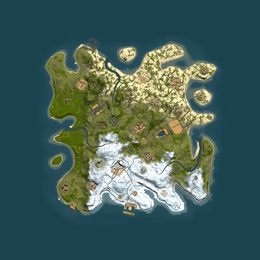 Rust map seed 1863069225, 3500x3500m top-down preview
