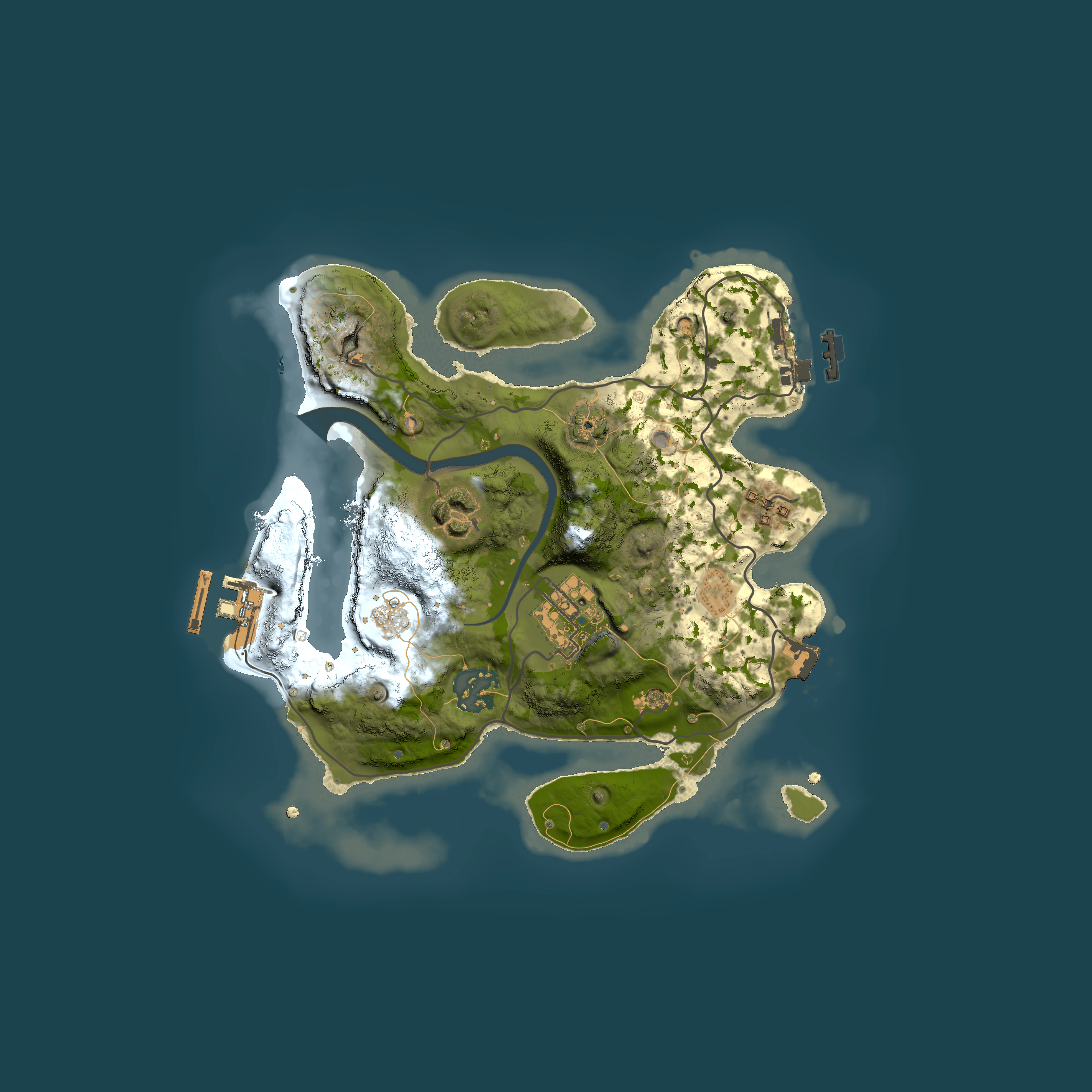 Full top-down render of Rust map seed 1583069050, 2500x2500m