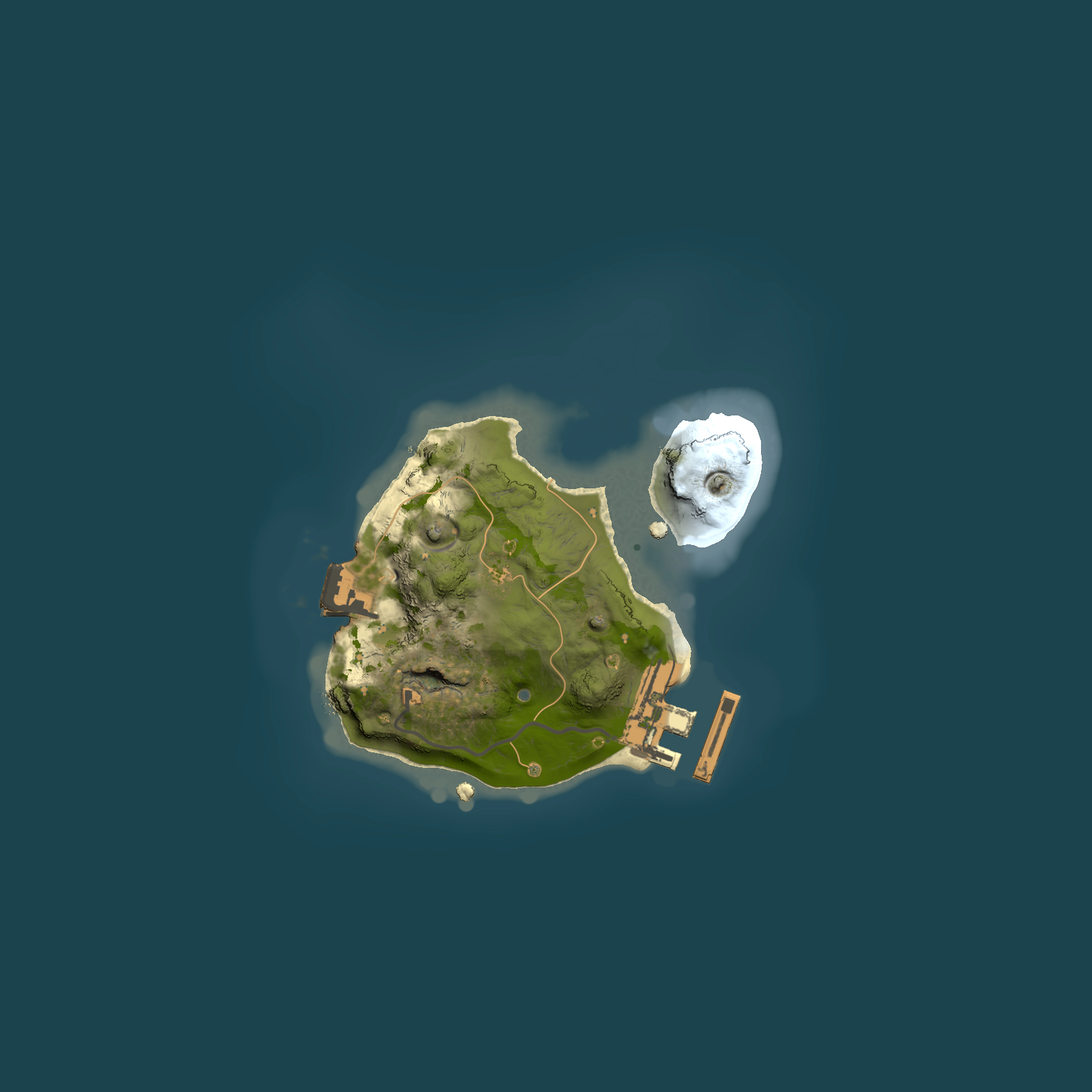 Full top-down render of Rust map seed 336725694, 1500x1500m