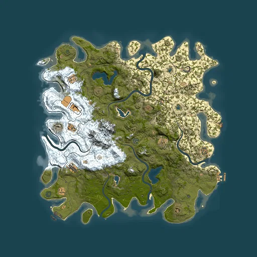 Rust map seed 1125044995, 5000x5000m top-down preview