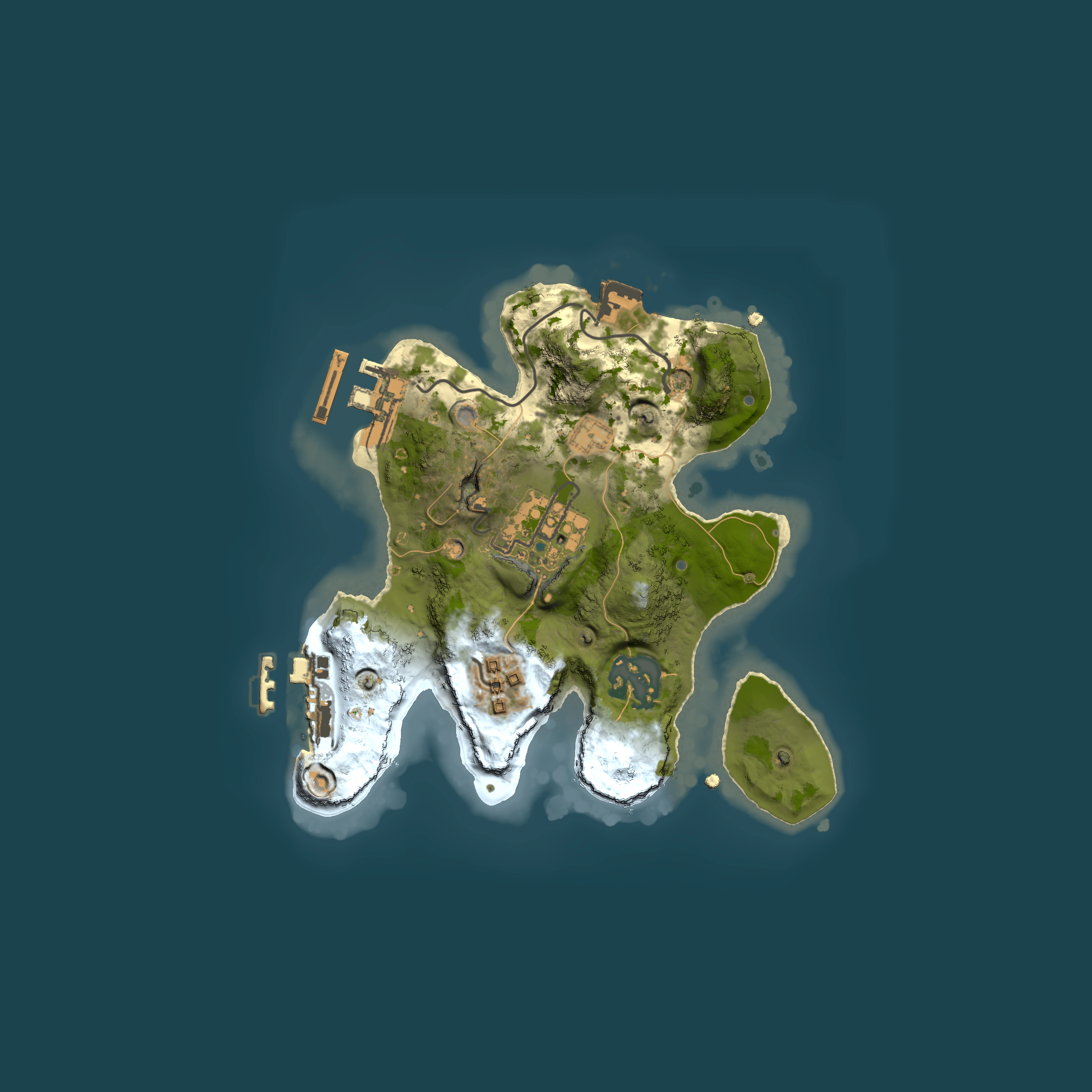 Full top-down render of Rust map seed 1611156958, 2000x2000m