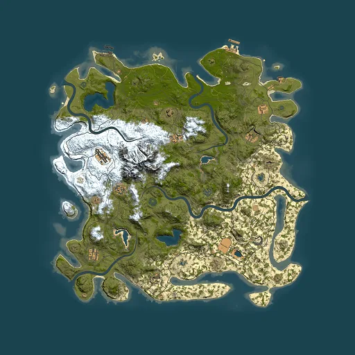 Rust map seed 240695963, 5000x5000m top-down preview