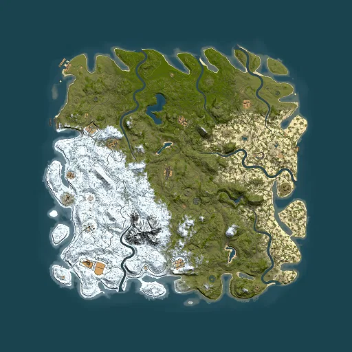 Rust map seed 380214274, 6000x6000m top-down preview
