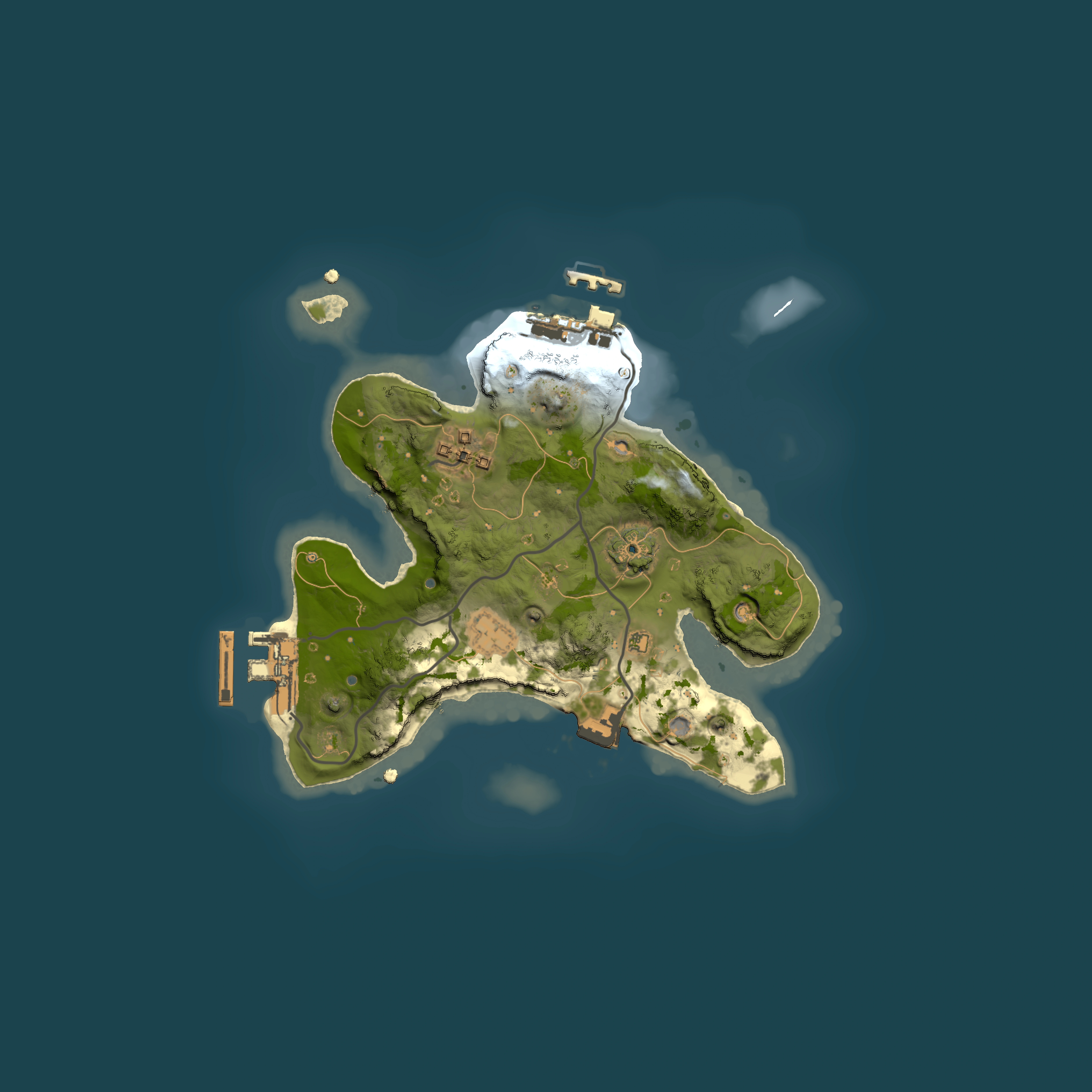 Full top-down render of Rust map seed 698449669, 2000x2000m