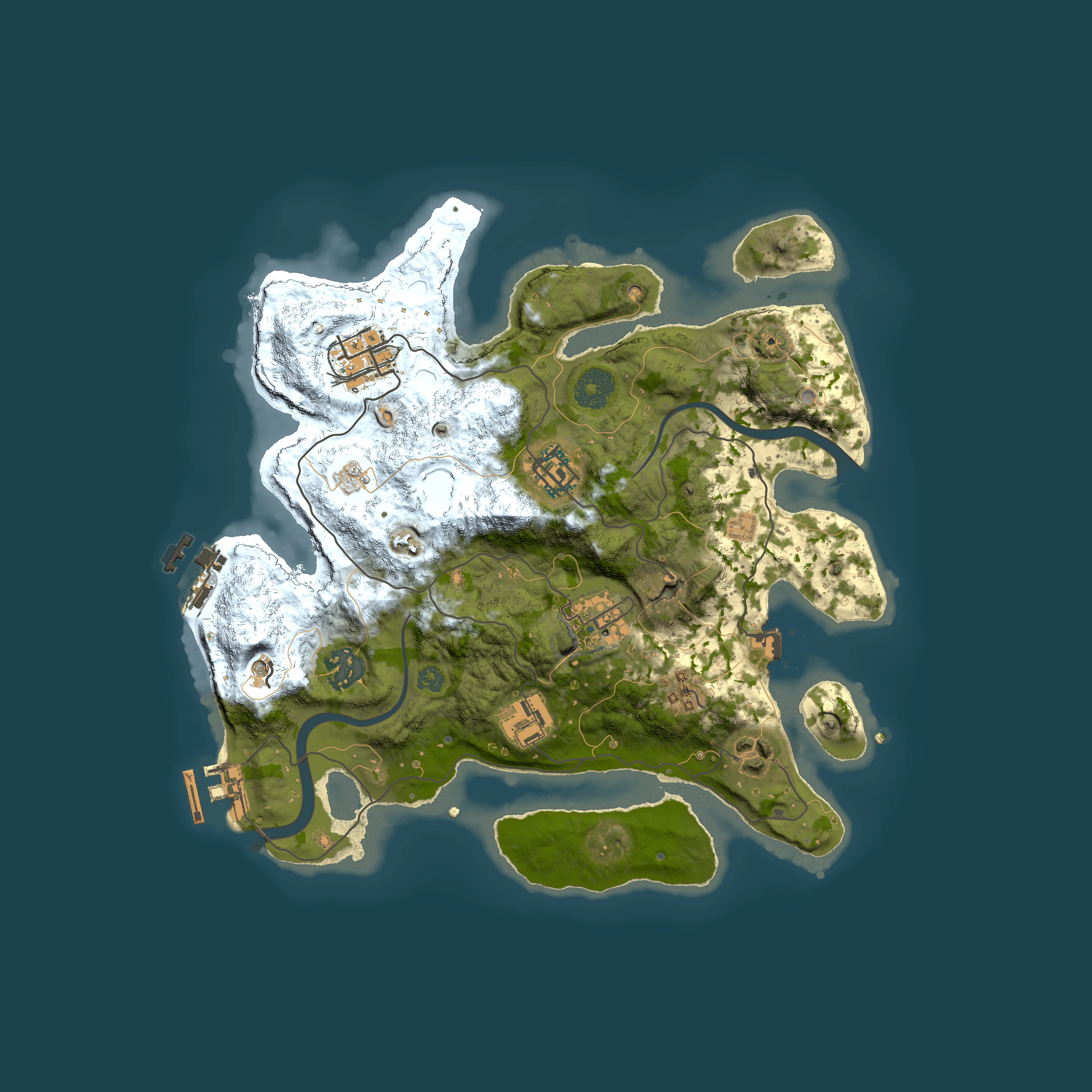 Full top-down render of Rust map seed 1855835662, 3000x3000m