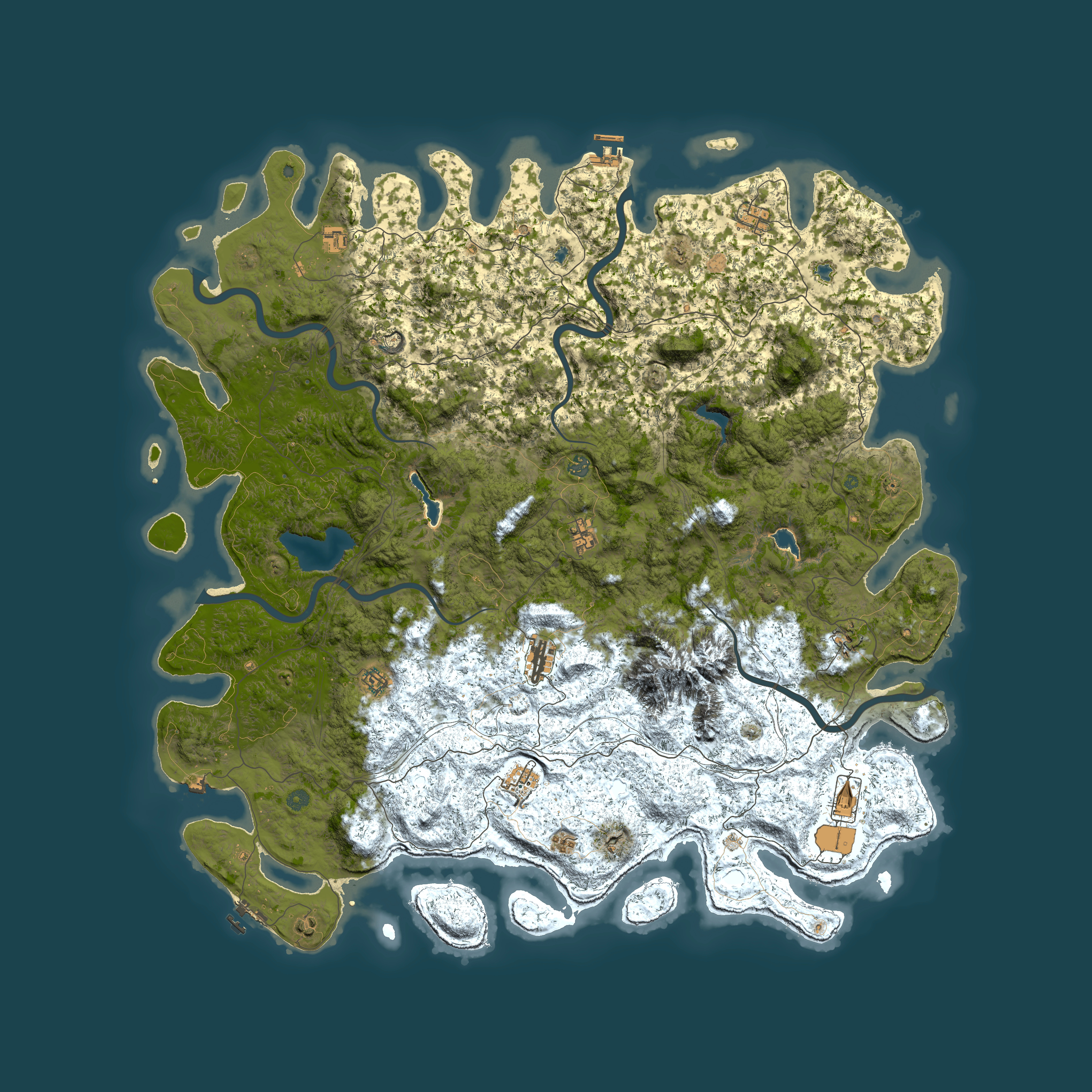 Full top-down render of Rust map seed 76616521, 6000x6000m
