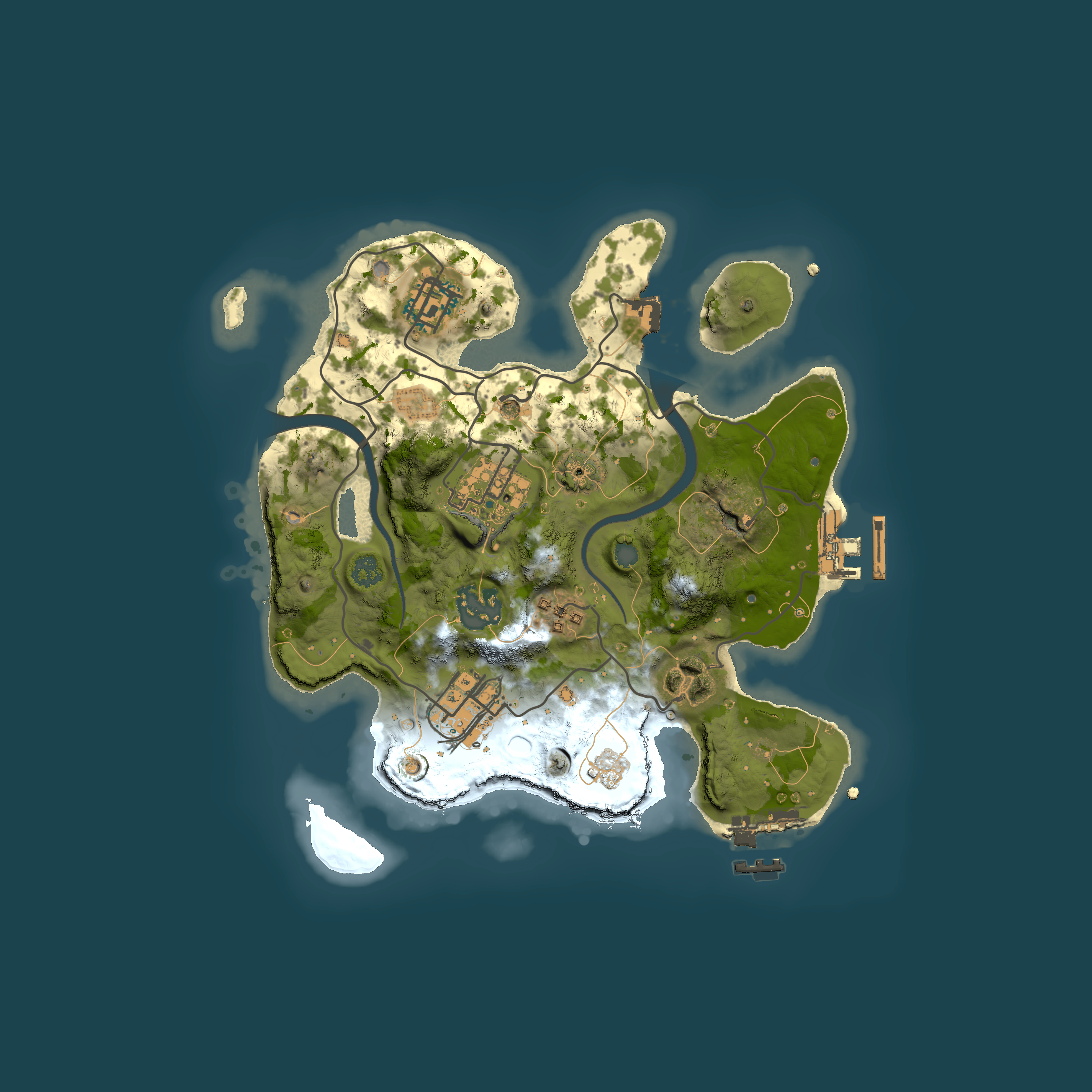 Full top-down render of Rust map seed 961616564, 2500x2500m