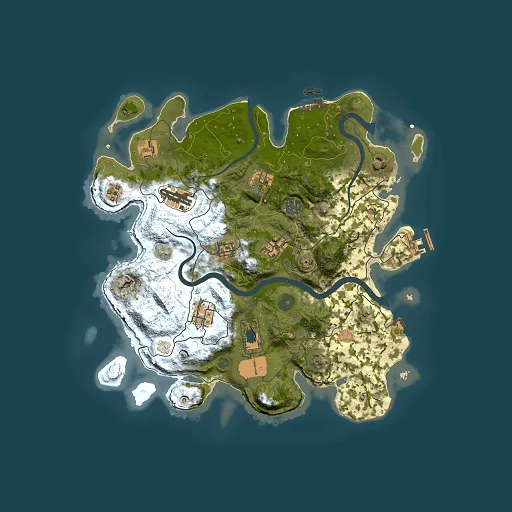 Rust map seed 73940110, 3500x3500m top-down preview