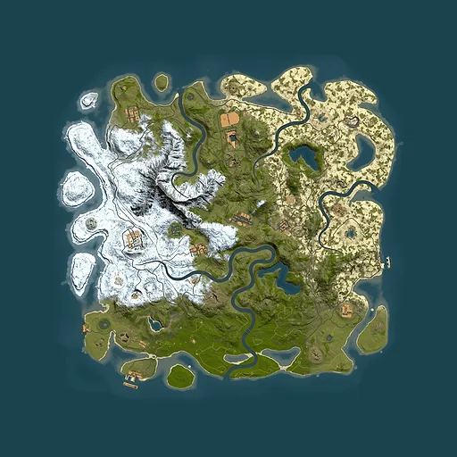 Rust map seed 1193013859, 5000x5000m top-down preview