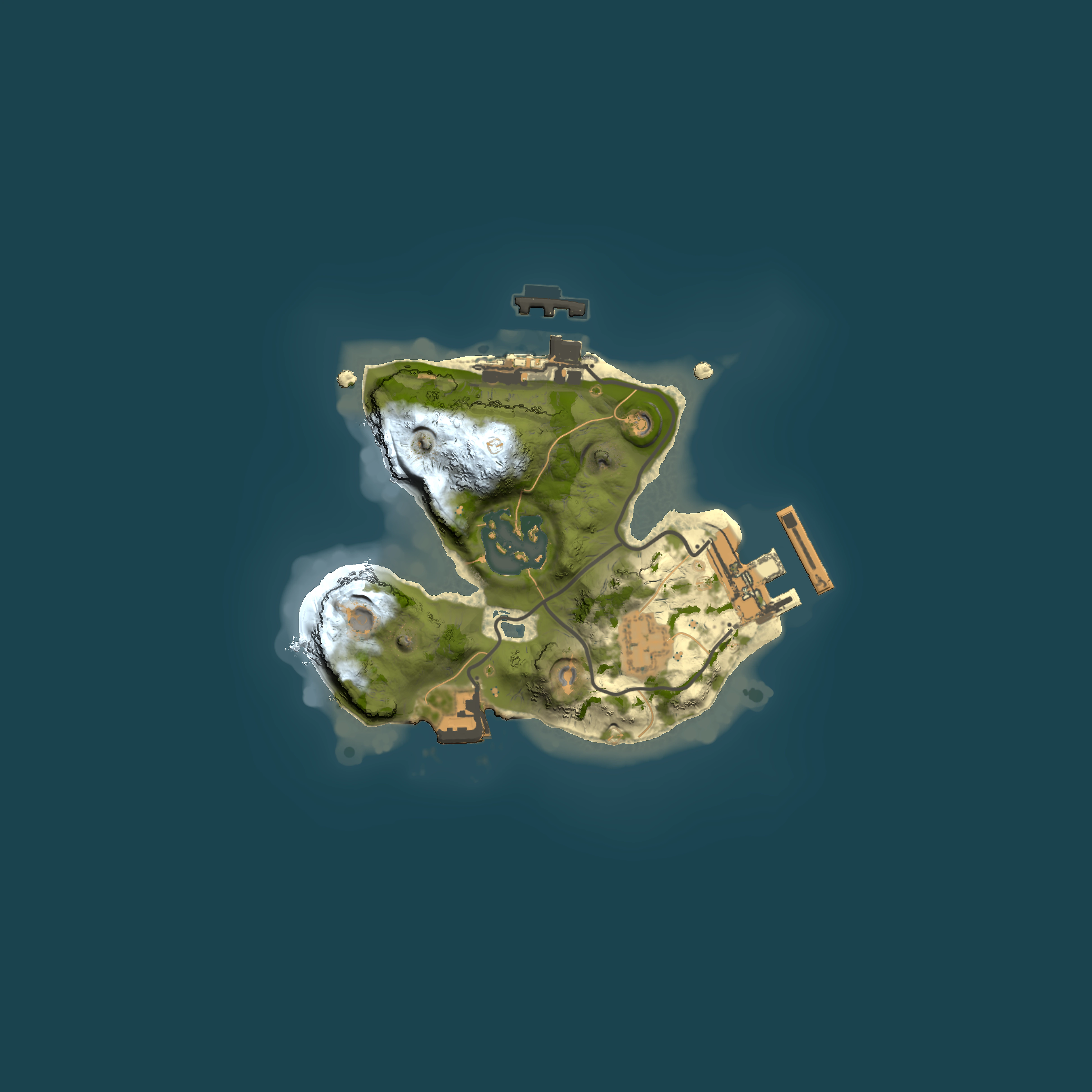 Full top-down render of Rust map seed 1235751622, 1500x1500m