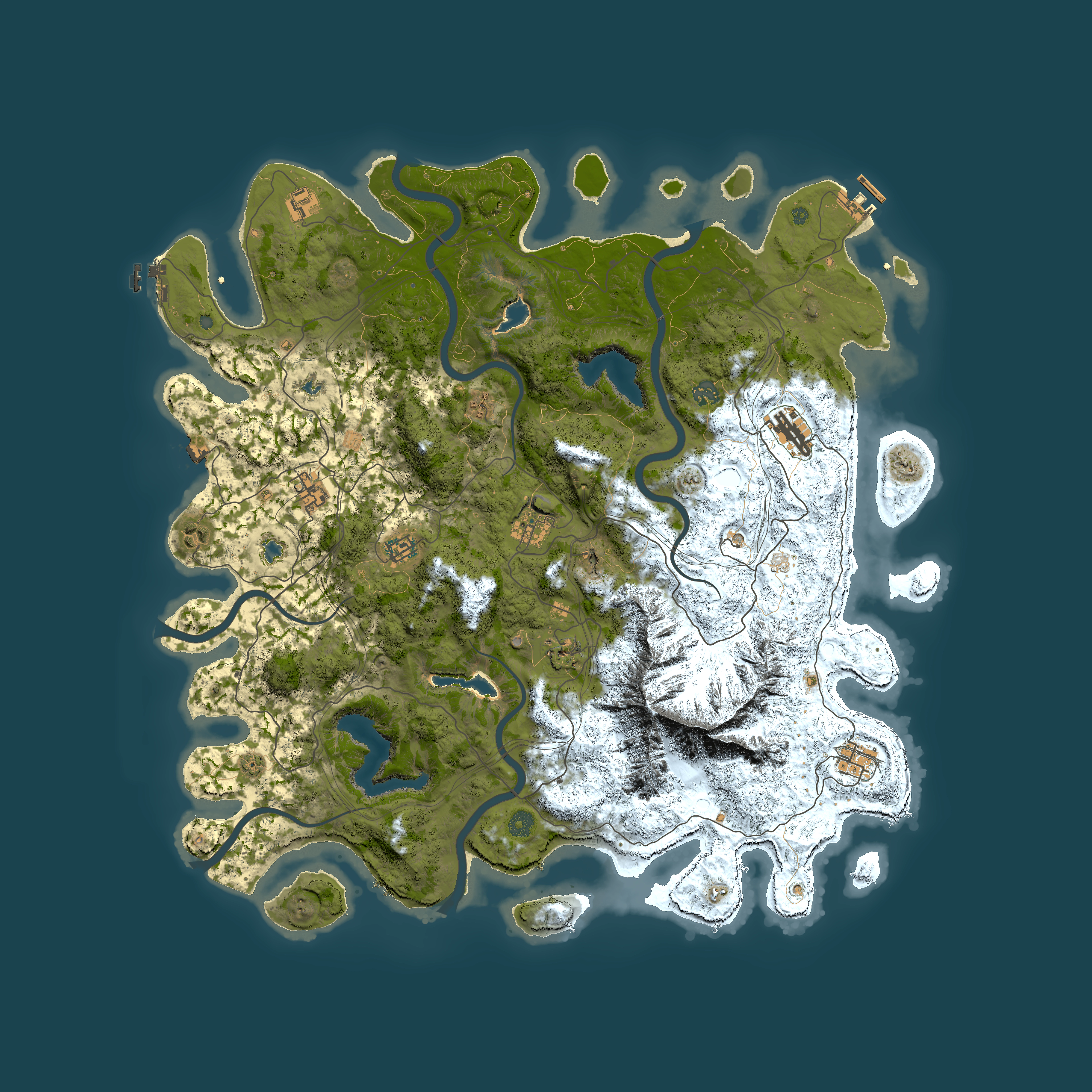 Full top-down render of Rust map seed 373008485, 5000x5000m