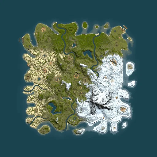 Rust map seed 373008485, 5000x5000m top-down preview