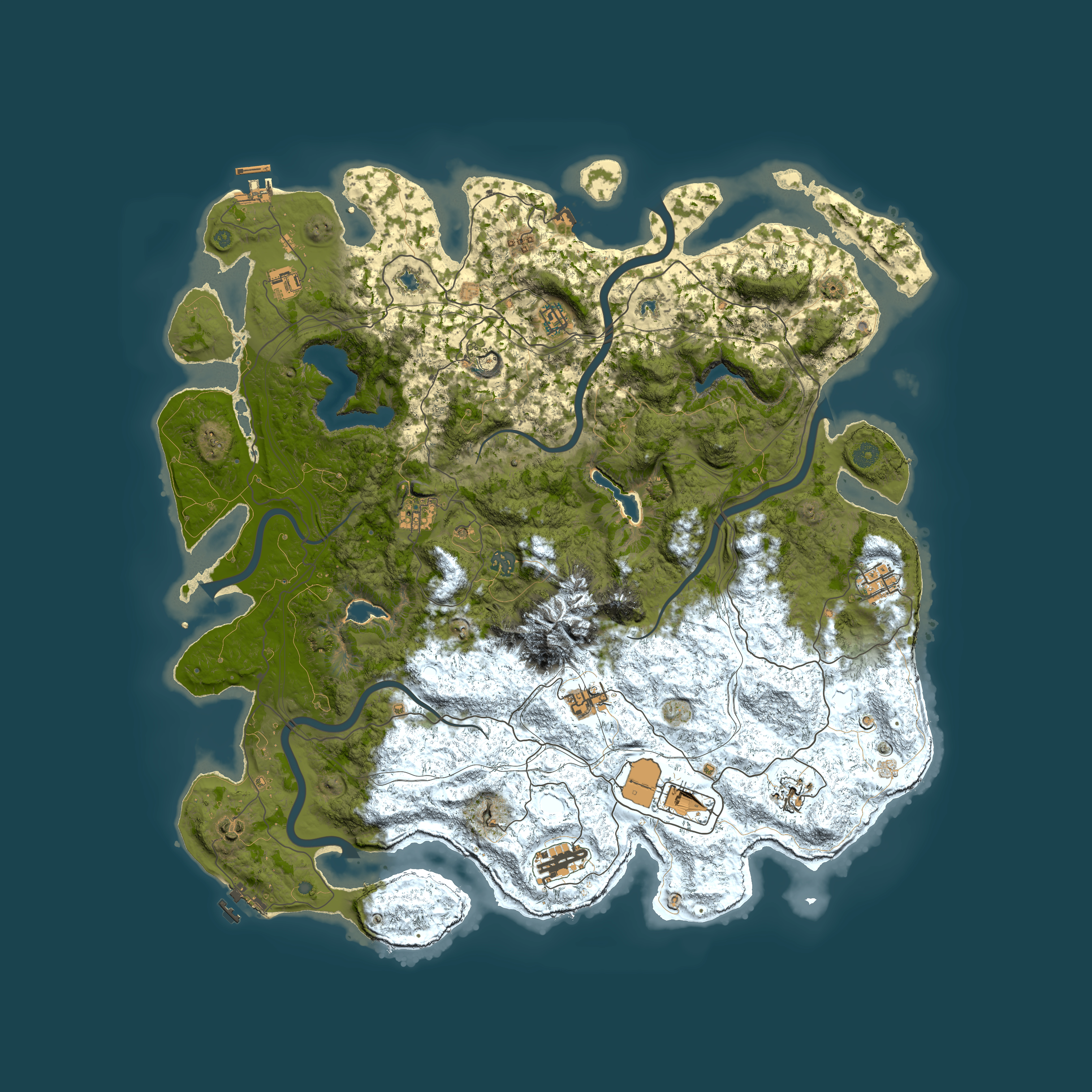 Full top-down render of Rust map seed 1920382645, 5000x5000m
