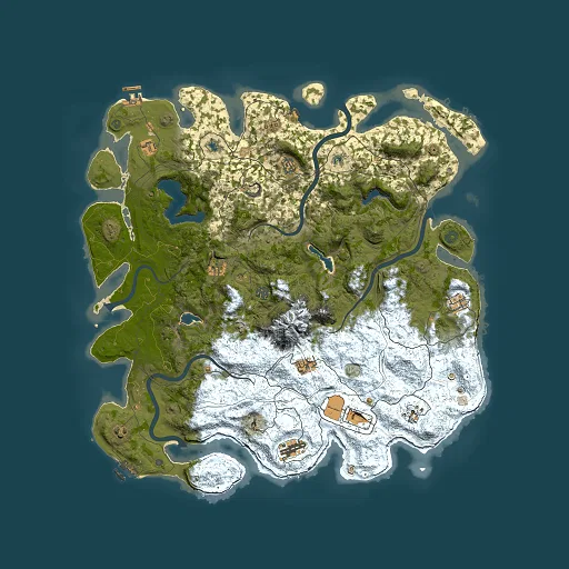 Rust map seed 1920382645, 5000x5000m top-down preview