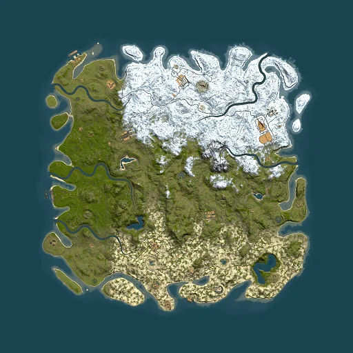 Rust map seed 167233947, 6000x6000m top-down preview