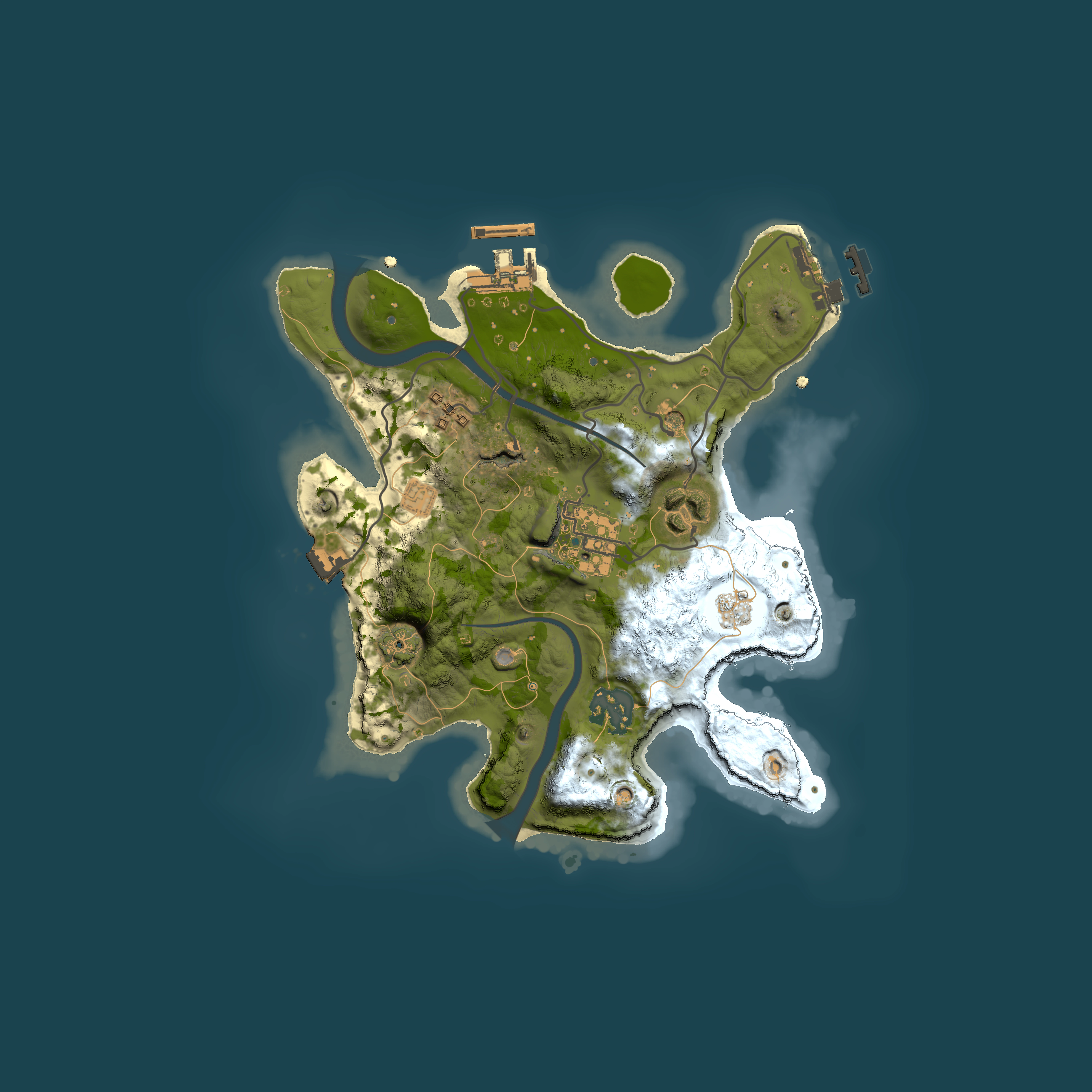 Full top-down render of Rust map seed 569011870, 2500x2500m