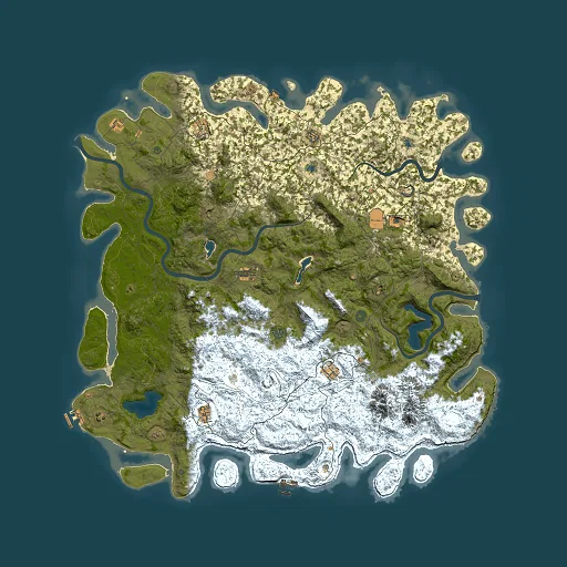 Rust map seed 223923058, 6000x6000m top-down preview