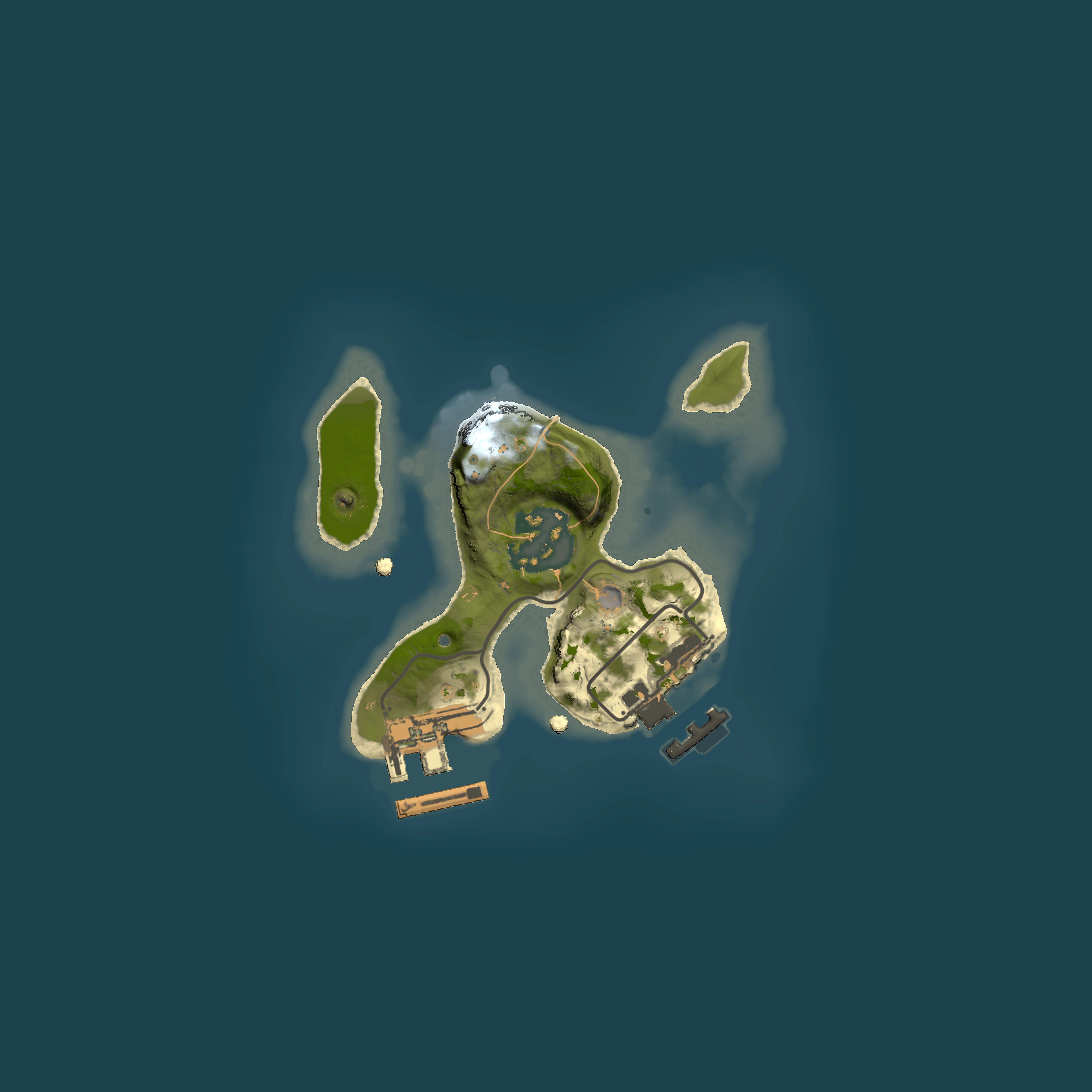 Full top-down render of Rust map seed 1267709898, 1500x1500m