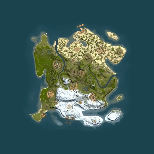 Rust map seed 2129051078, 3000x3000m top-down preview