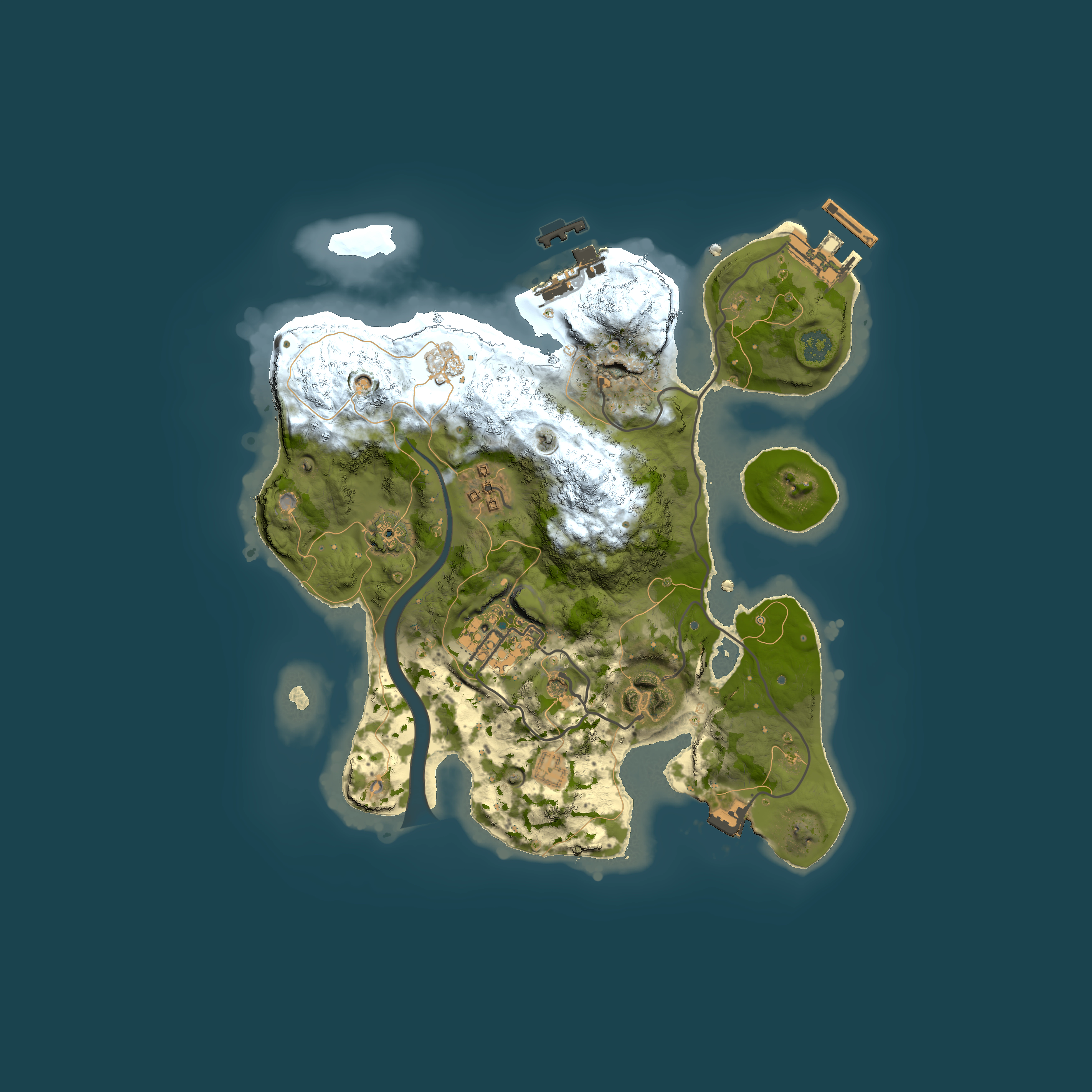 Full top-down render of Rust map seed 1876213212, 2500x2500m