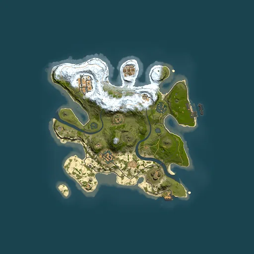 Rust map seed 477062071, 2500x2500m top-down preview
