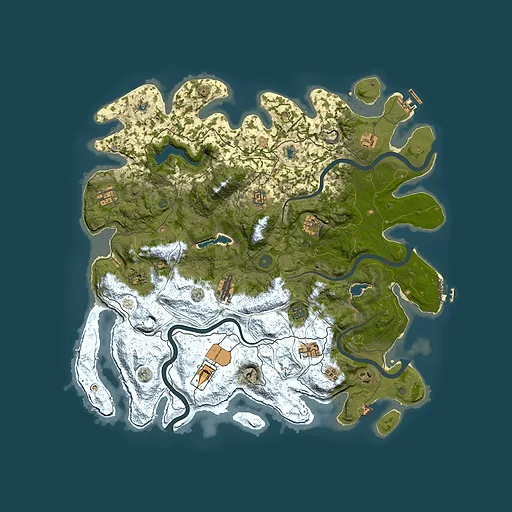 Rust map seed 2085214501, 4500x4500m top-down preview