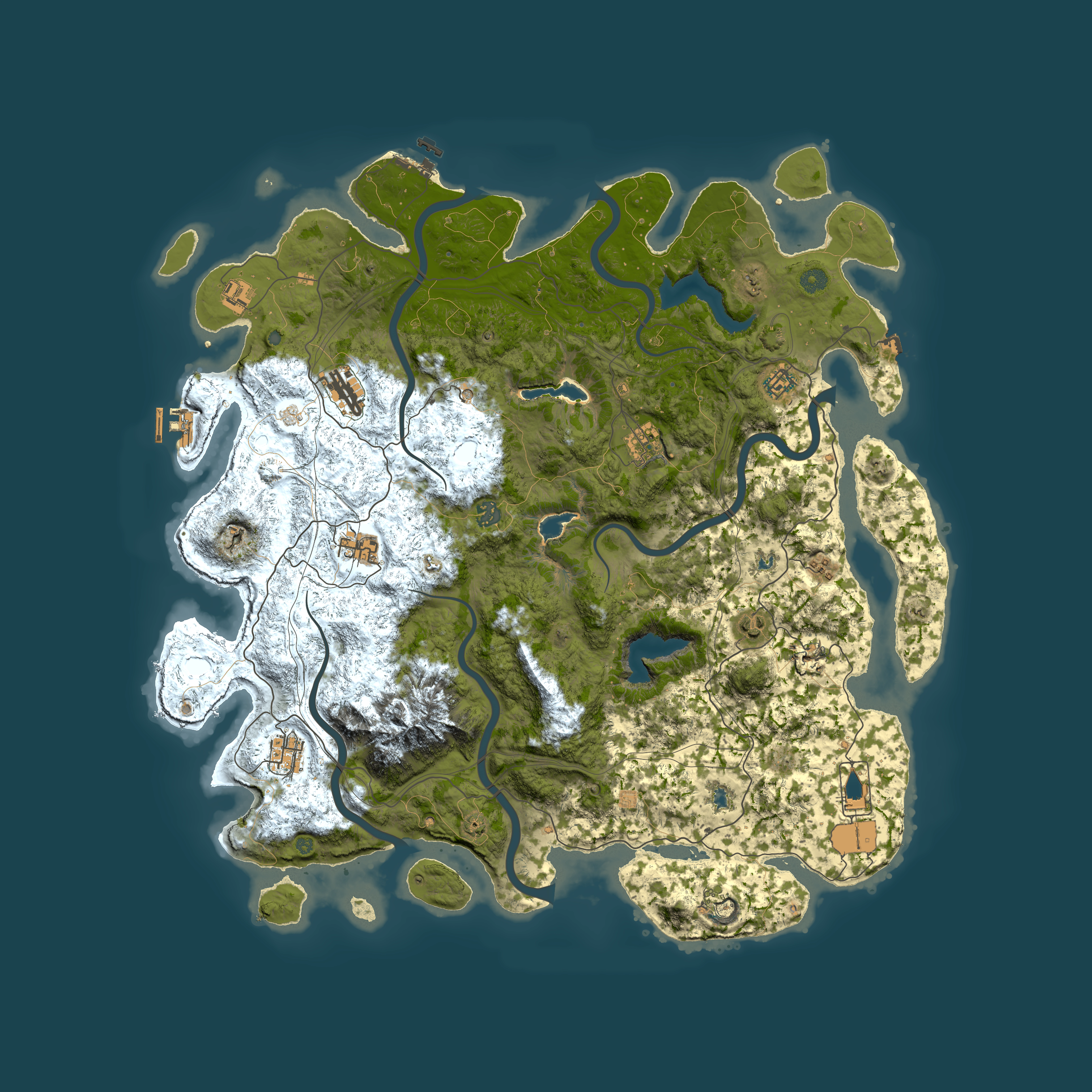 Full top-down render of Rust map seed 1824974631, 5000x5000m