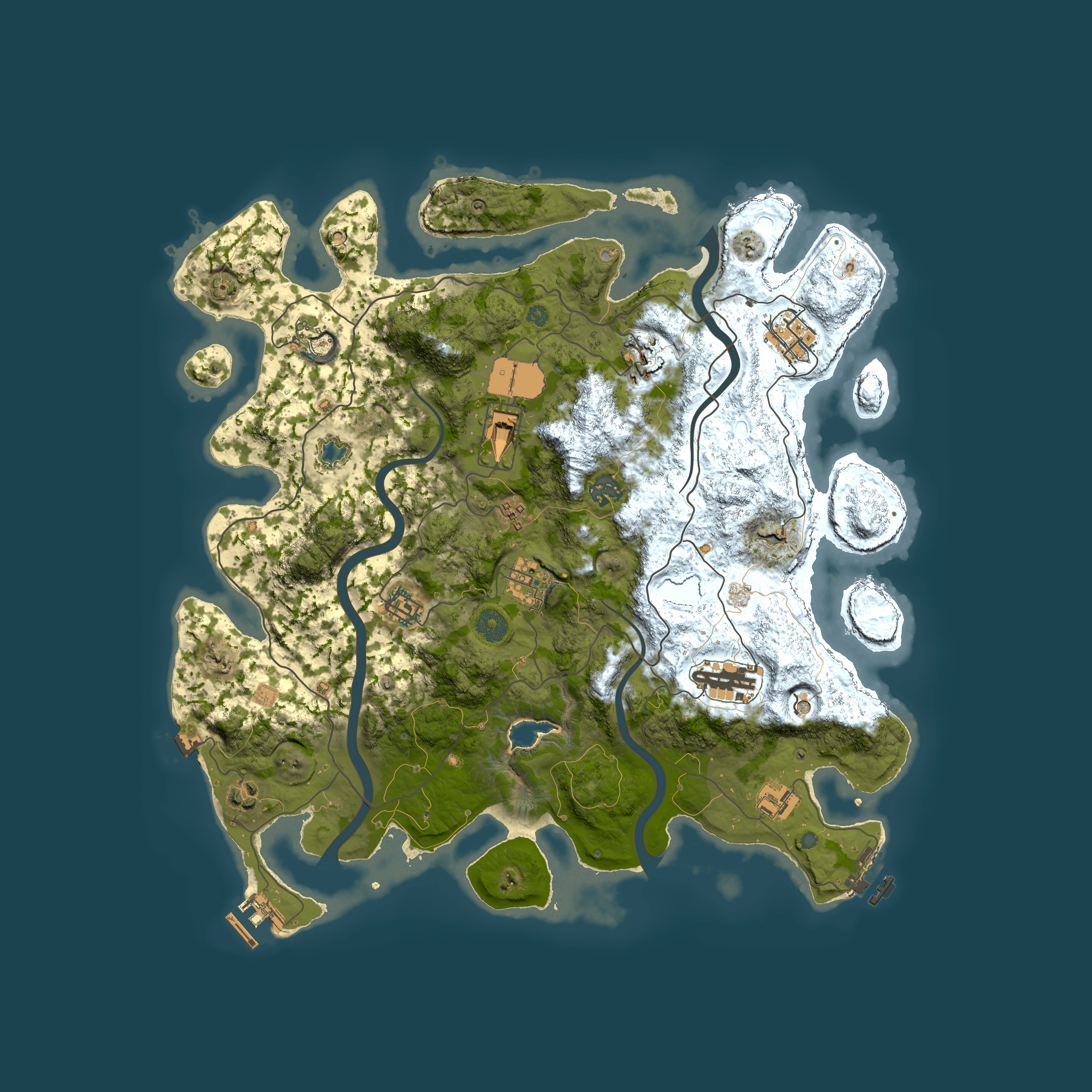 Full top-down render of Rust map seed 756864817, 4000x4000m