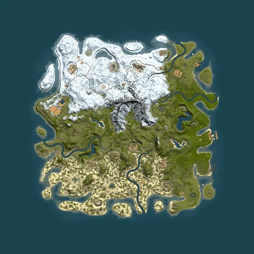 Rust map seed 2087803286, 5000x5000m top-down preview