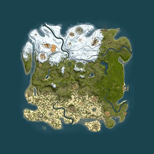 Rust map seed 364150428, 4500x4500m top-down preview