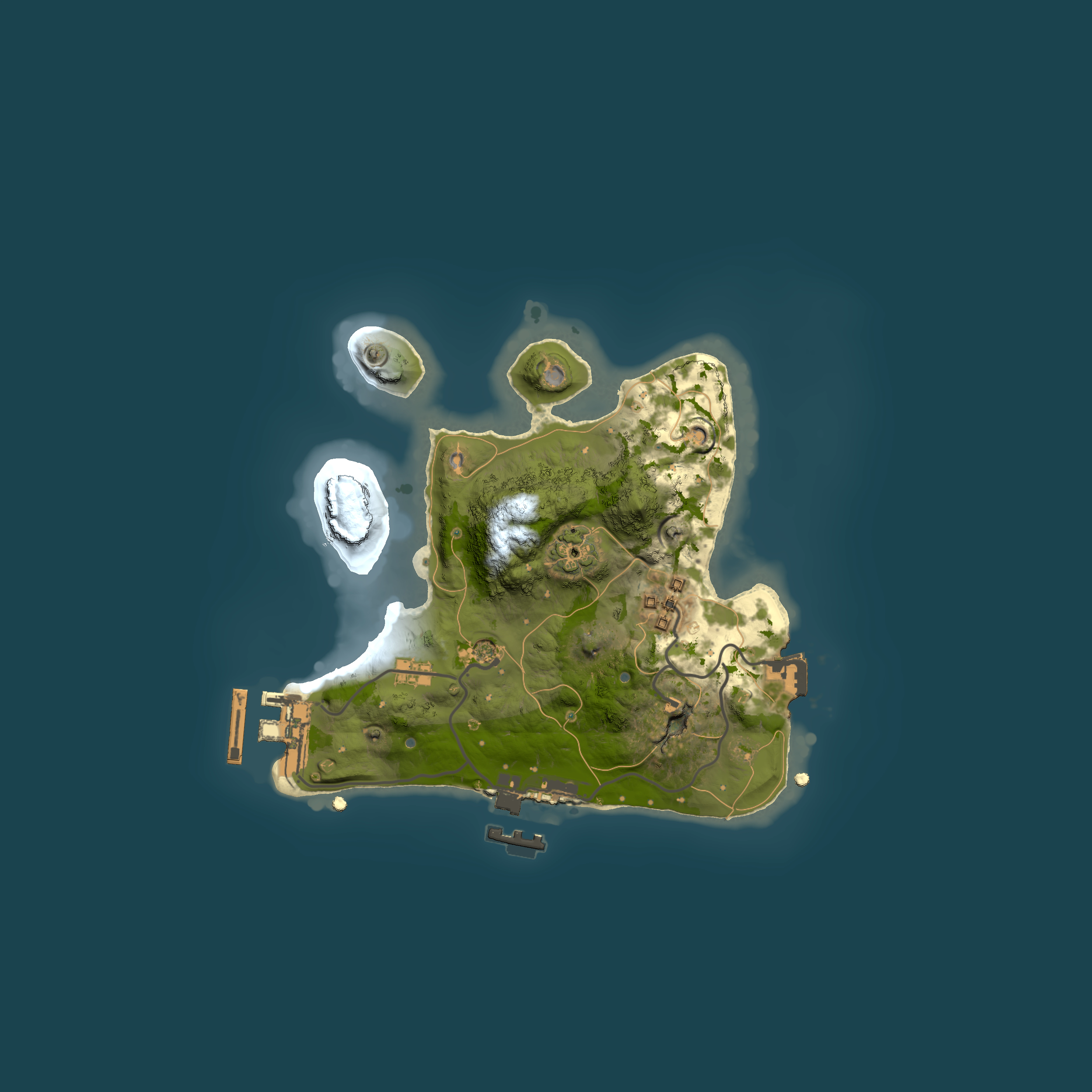 Full top-down render of Rust map seed 199340863, 2000x2000m