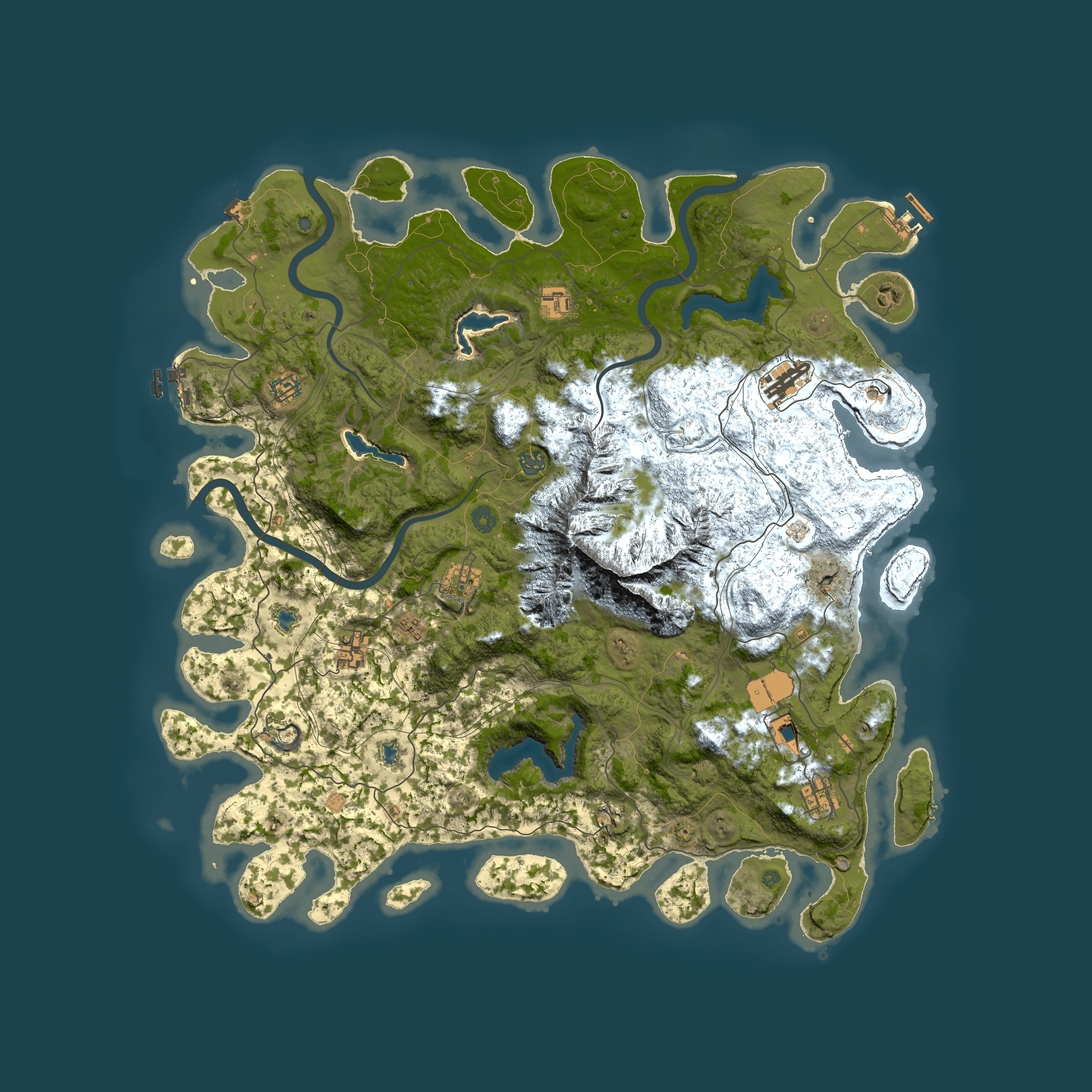 Full top-down render of Rust map seed 188661543, 5000x5000m