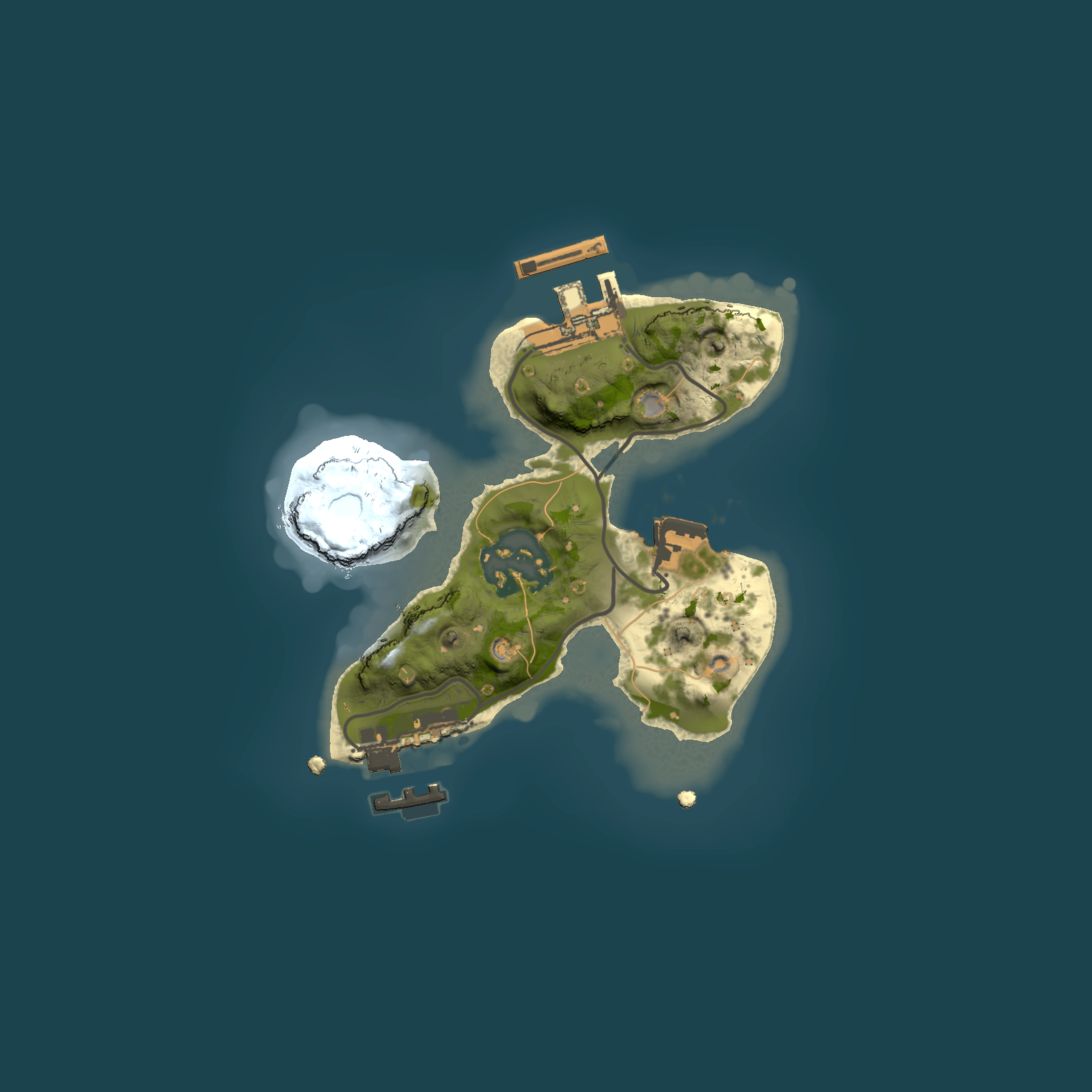 Full top-down render of Rust map seed 463530743, 1500x1500m