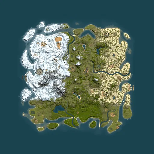 Rust map seed 1936590351, 5000x5000m top-down preview