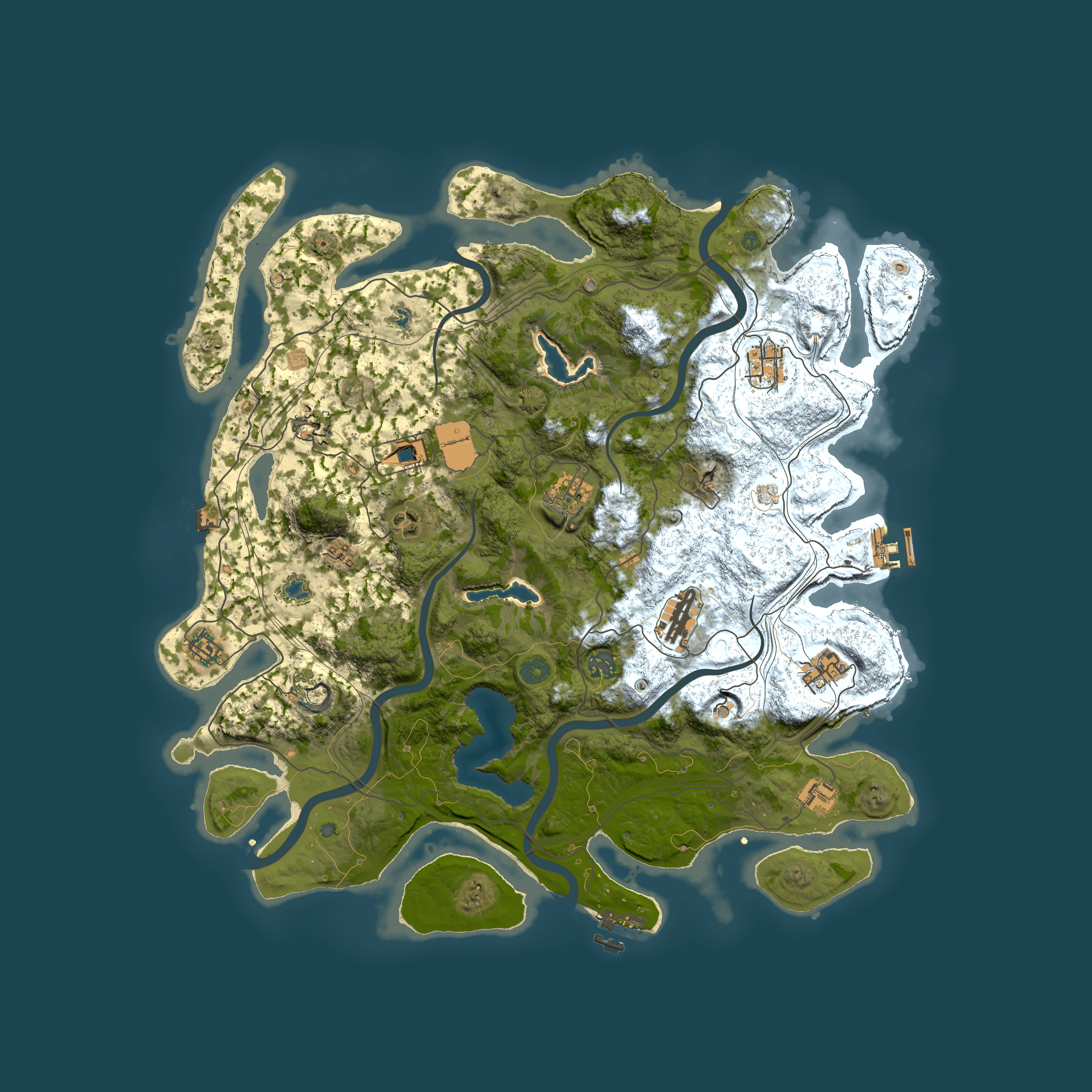 Full top-down render of Rust map seed 1208426593, 4500x4500m