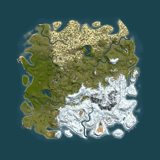 Rust map seed 349666916, 6000x6000m top-down preview