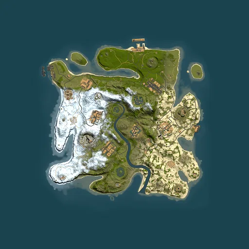 Rust map seed 662714464, 3000x3000m top-down preview