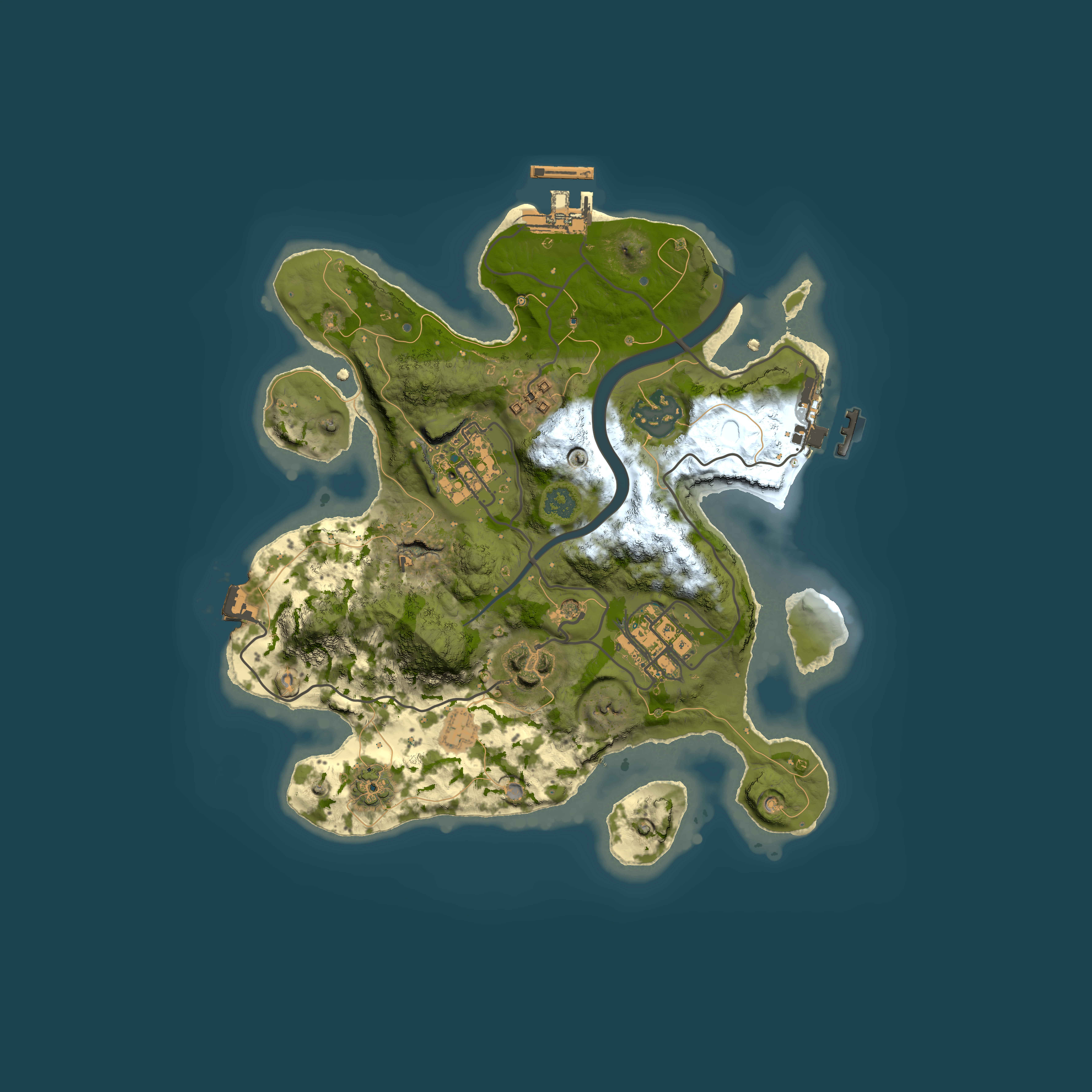 Full top-down render of Rust map seed 780559734, 2500x2500m