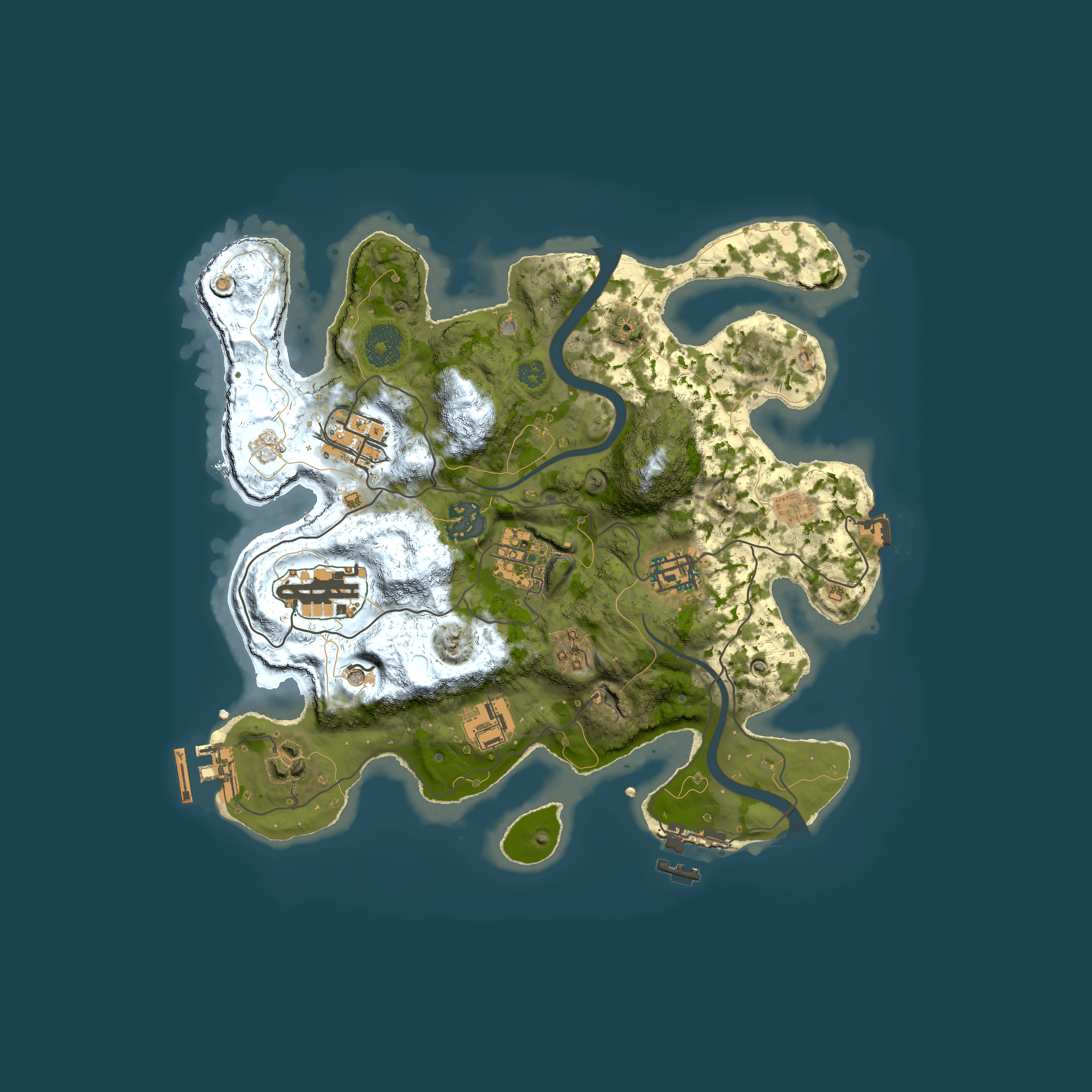 Full top-down render of Rust map seed 876373237, 3000x3000m