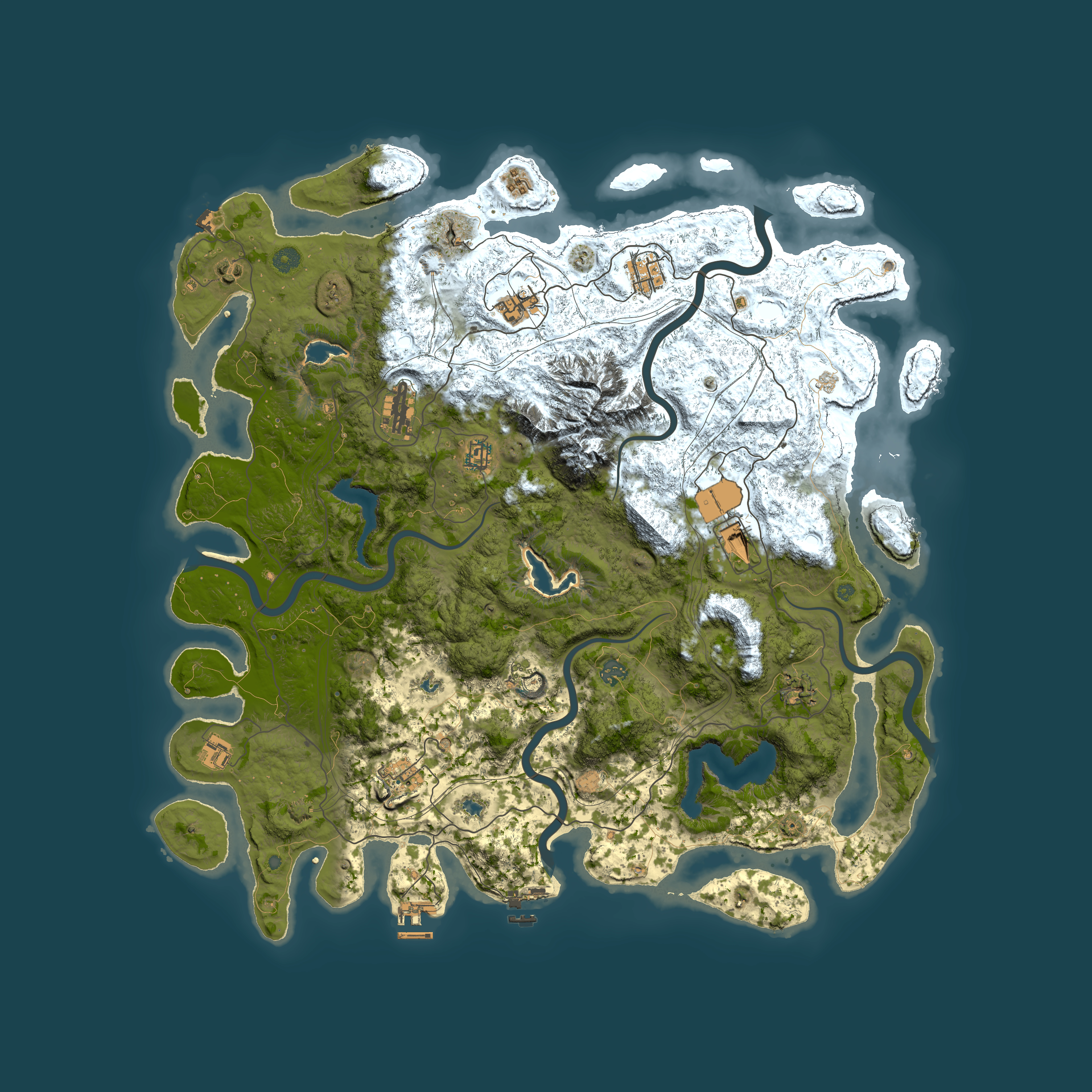 Full top-down render of Rust map seed 1972015991, 5000x5000m