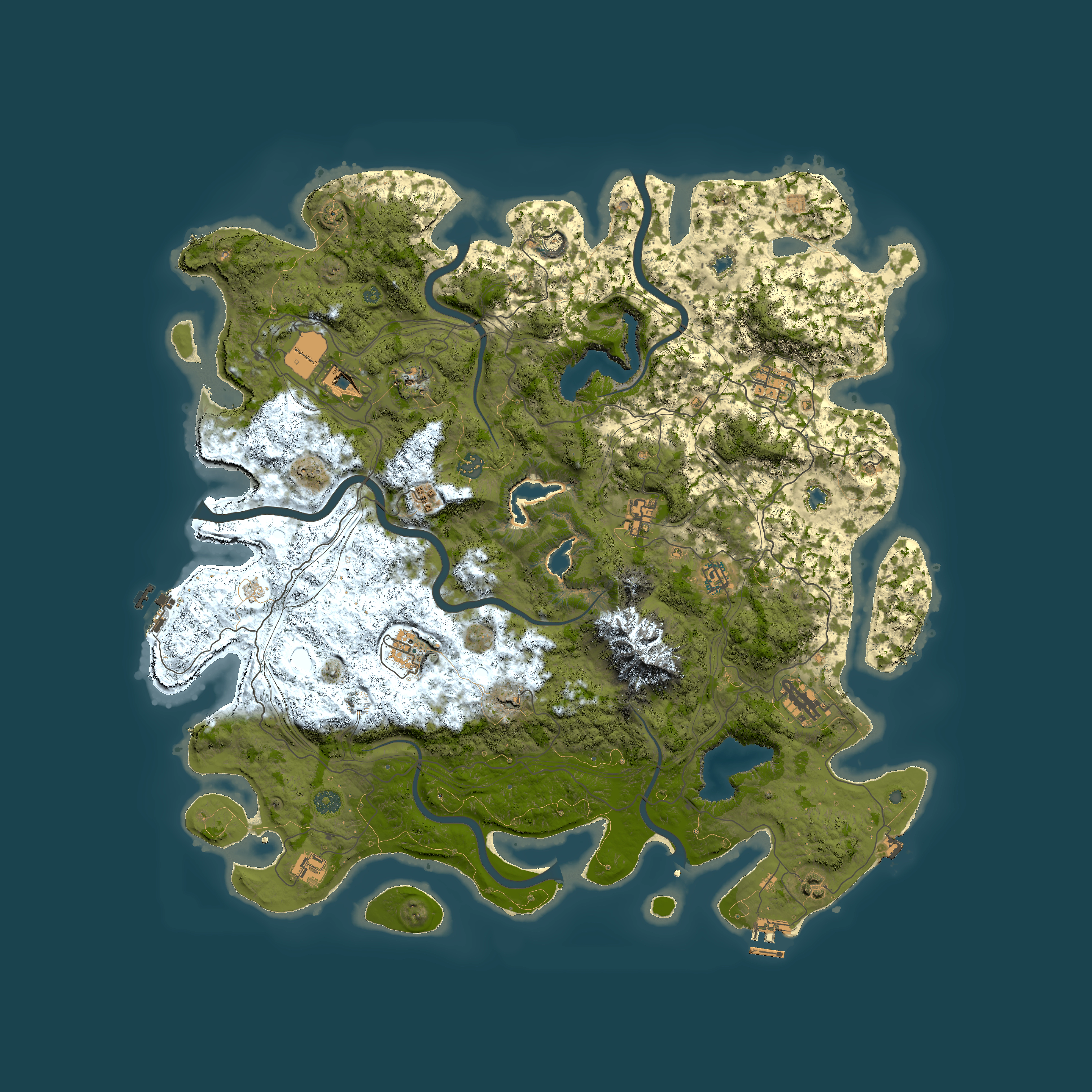 Full top-down render of Rust map seed 488996763, 5000x5000m
