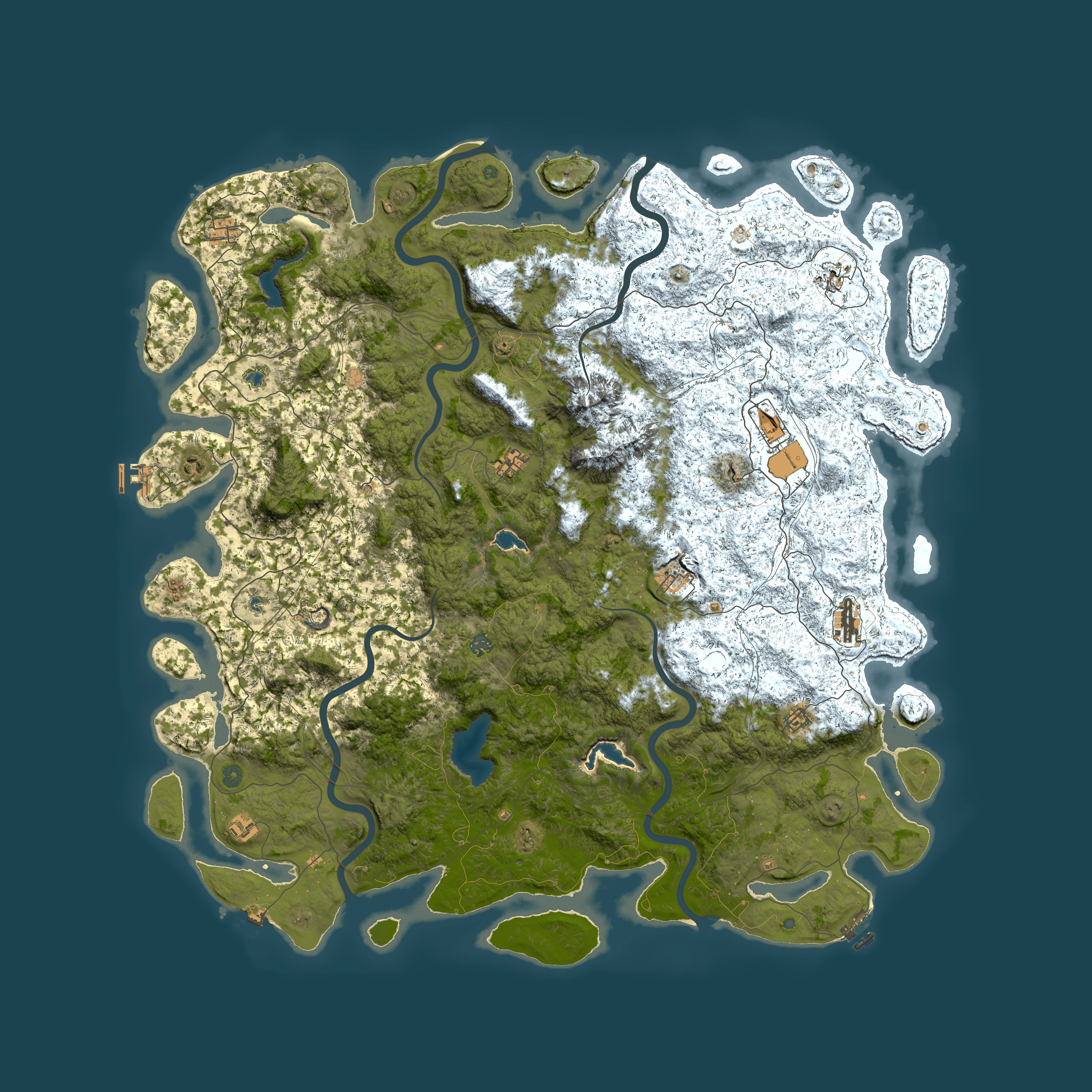 Full top-down render of Rust map seed 1341515906, 6000x6000m