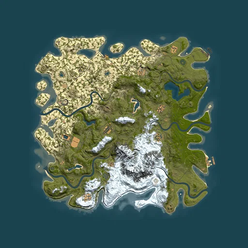 Rust map seed 295391805, 5000x5000m top-down preview