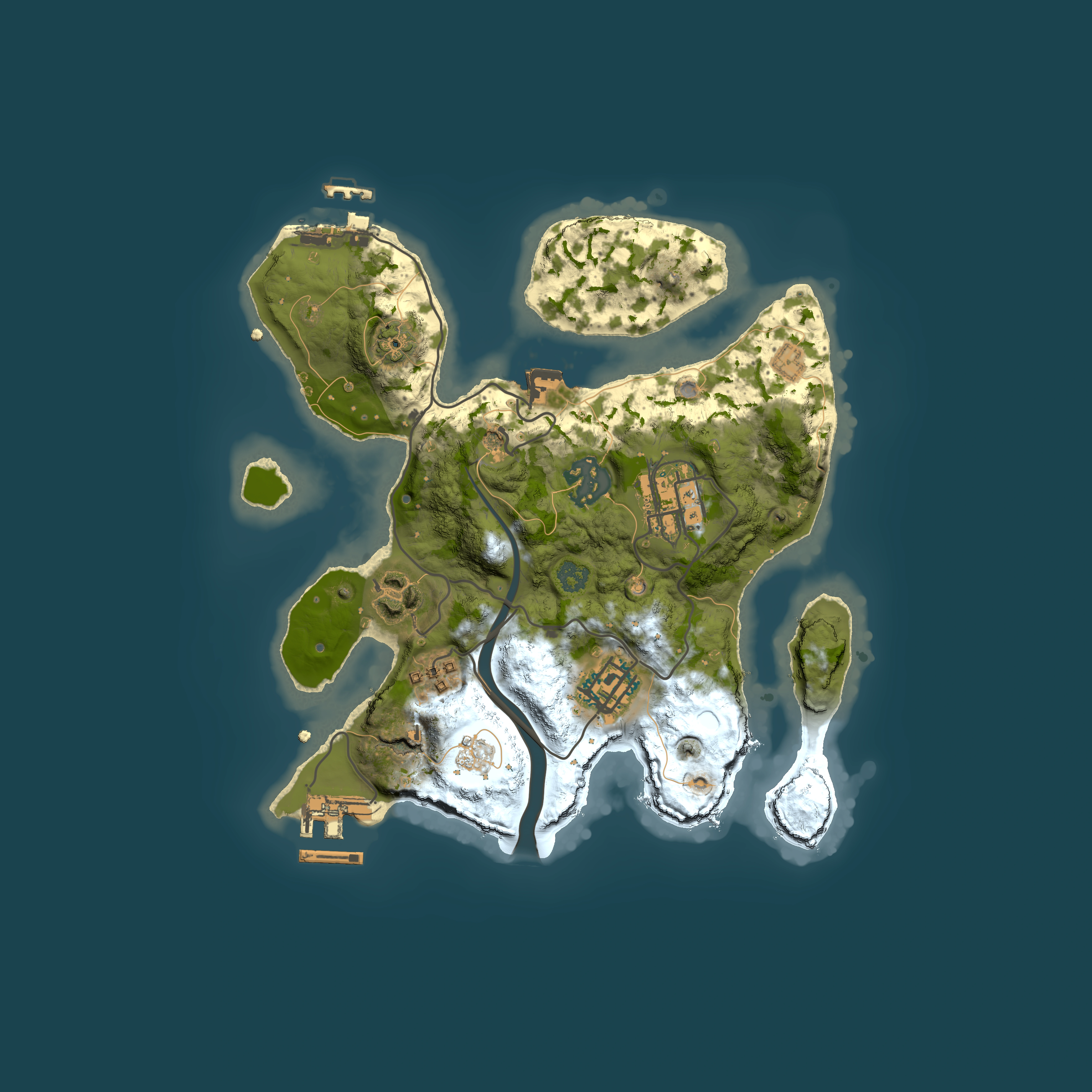 Full top-down render of Rust map seed 120127346, 2500x2500m
