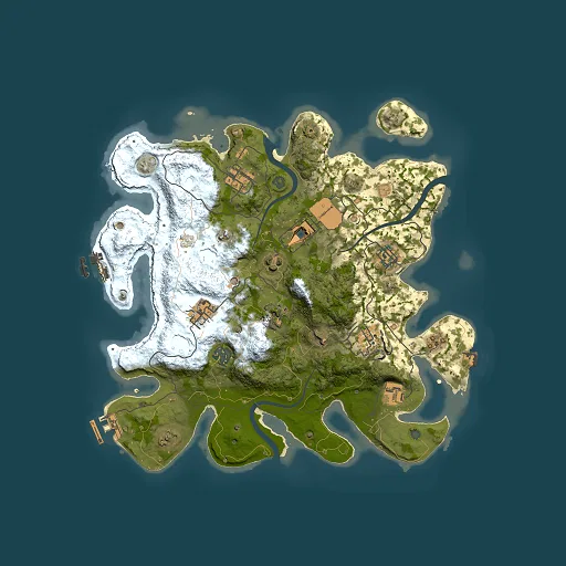 Rust map seed 364080197, 3500x3500m top-down preview