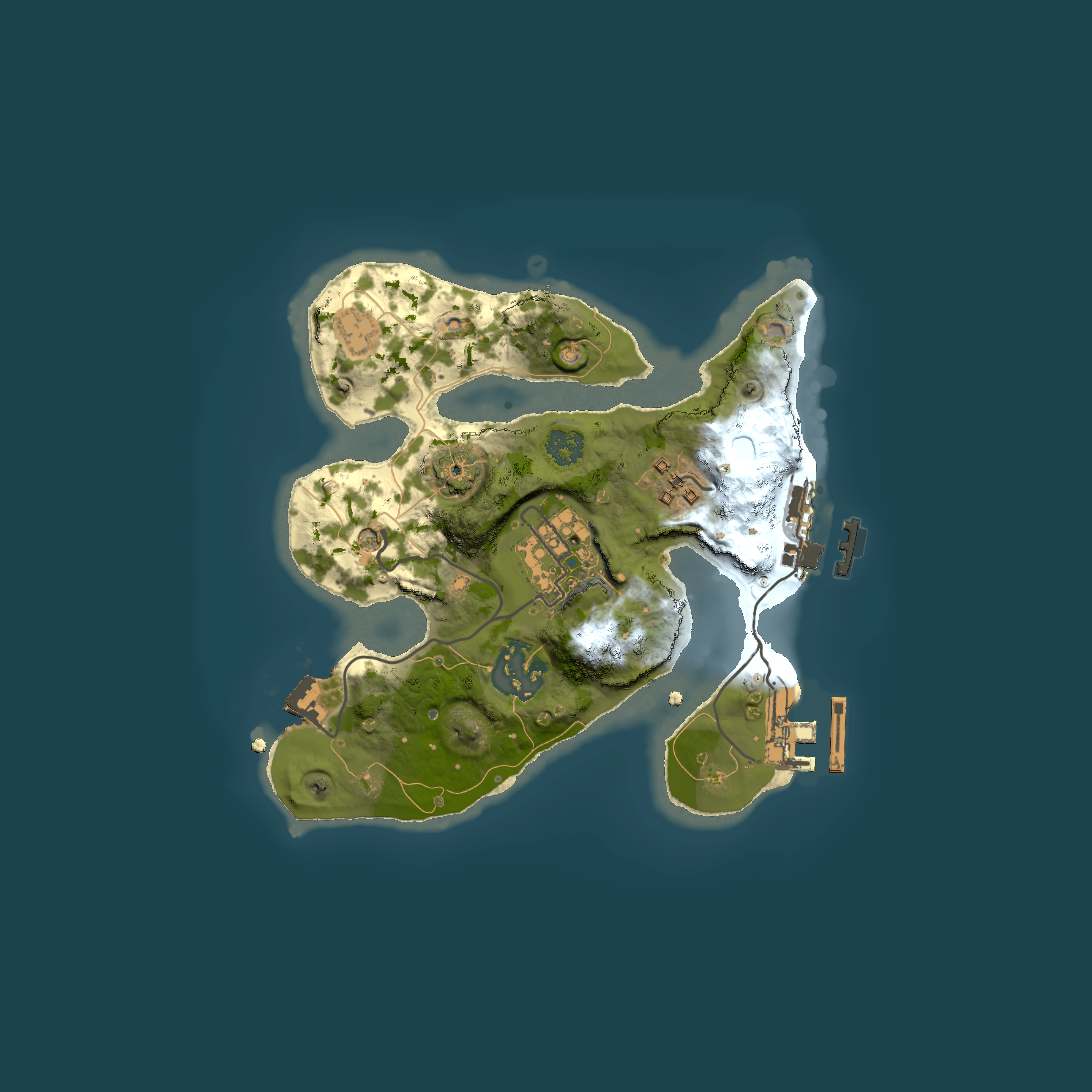 Full top-down render of Rust map seed 1455940107, 2000x2000m