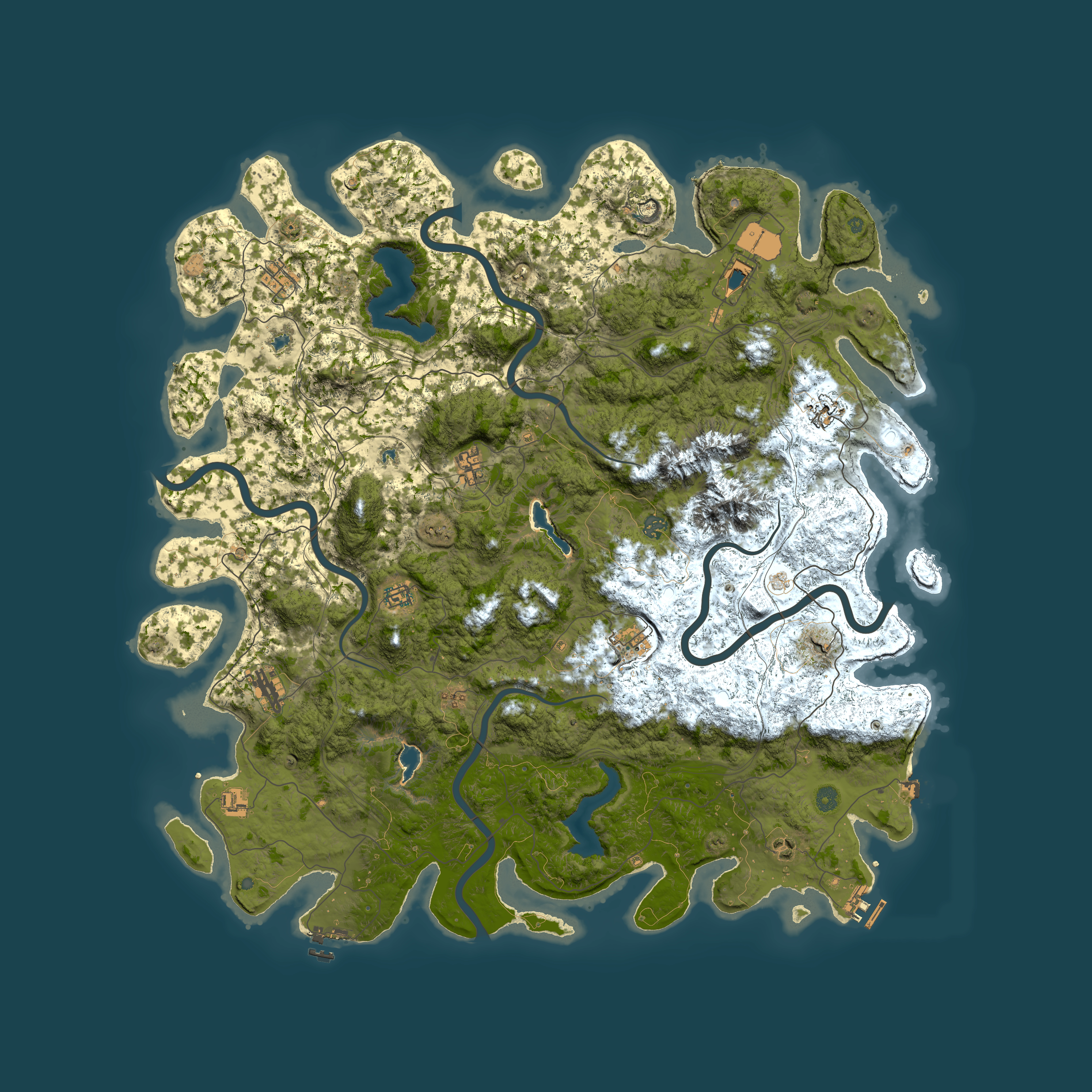 Full top-down render of Rust map seed 1020822574, 5500x5500m
