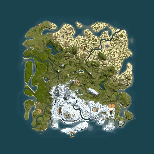 Rust map seed 1253611077, 5000x5000m top-down preview